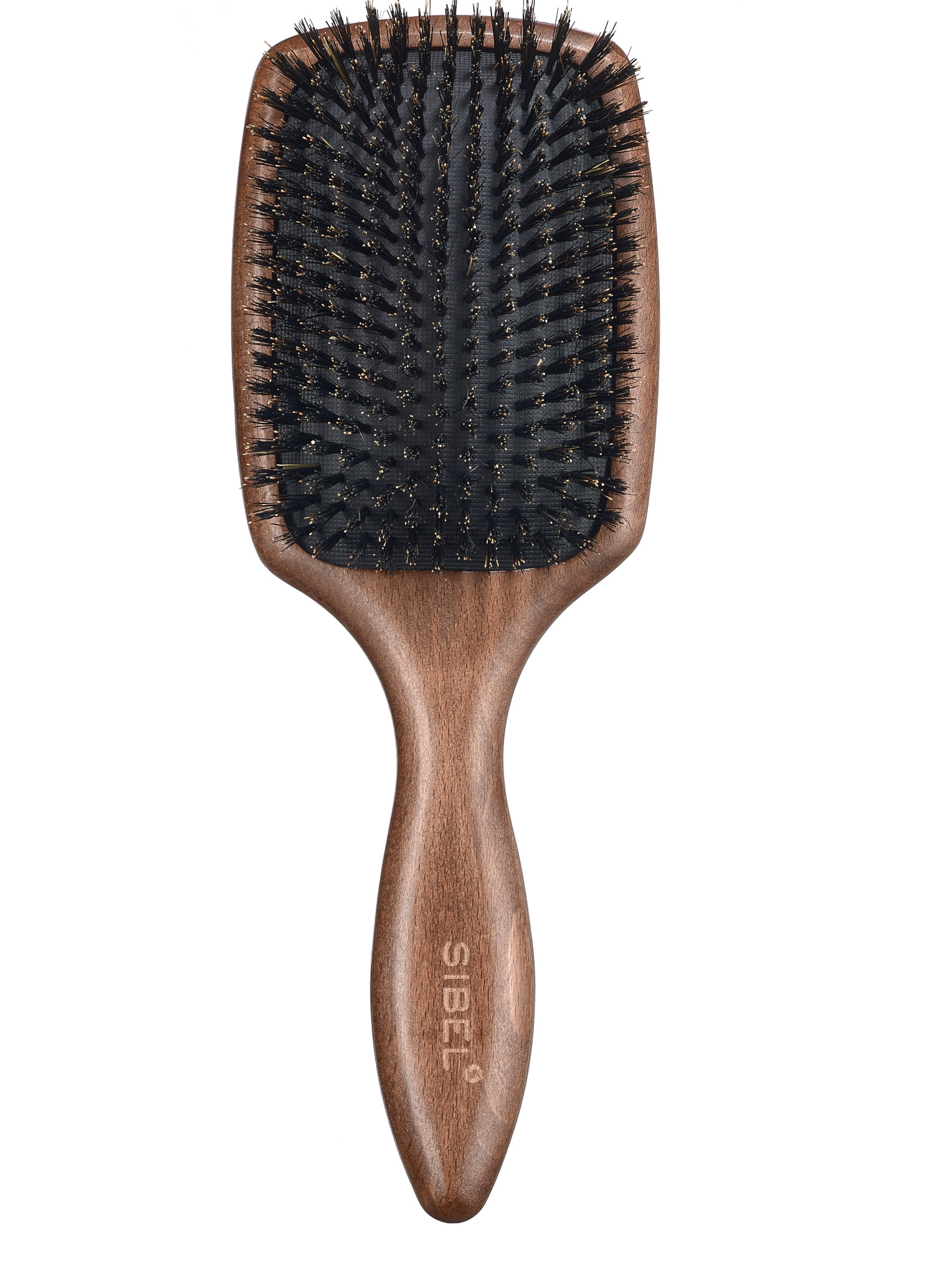 Plochý dřevěný kartáč na vlasy s kančími štětinami Sibel Decopad - 25 x 8,5 cm (8470121) + DÁREK ZDARMA