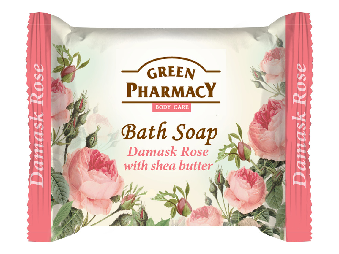 Toaletní mýdlo na ruce s bambuckým máslem Green Pharmacy Damask Rose - 100 g