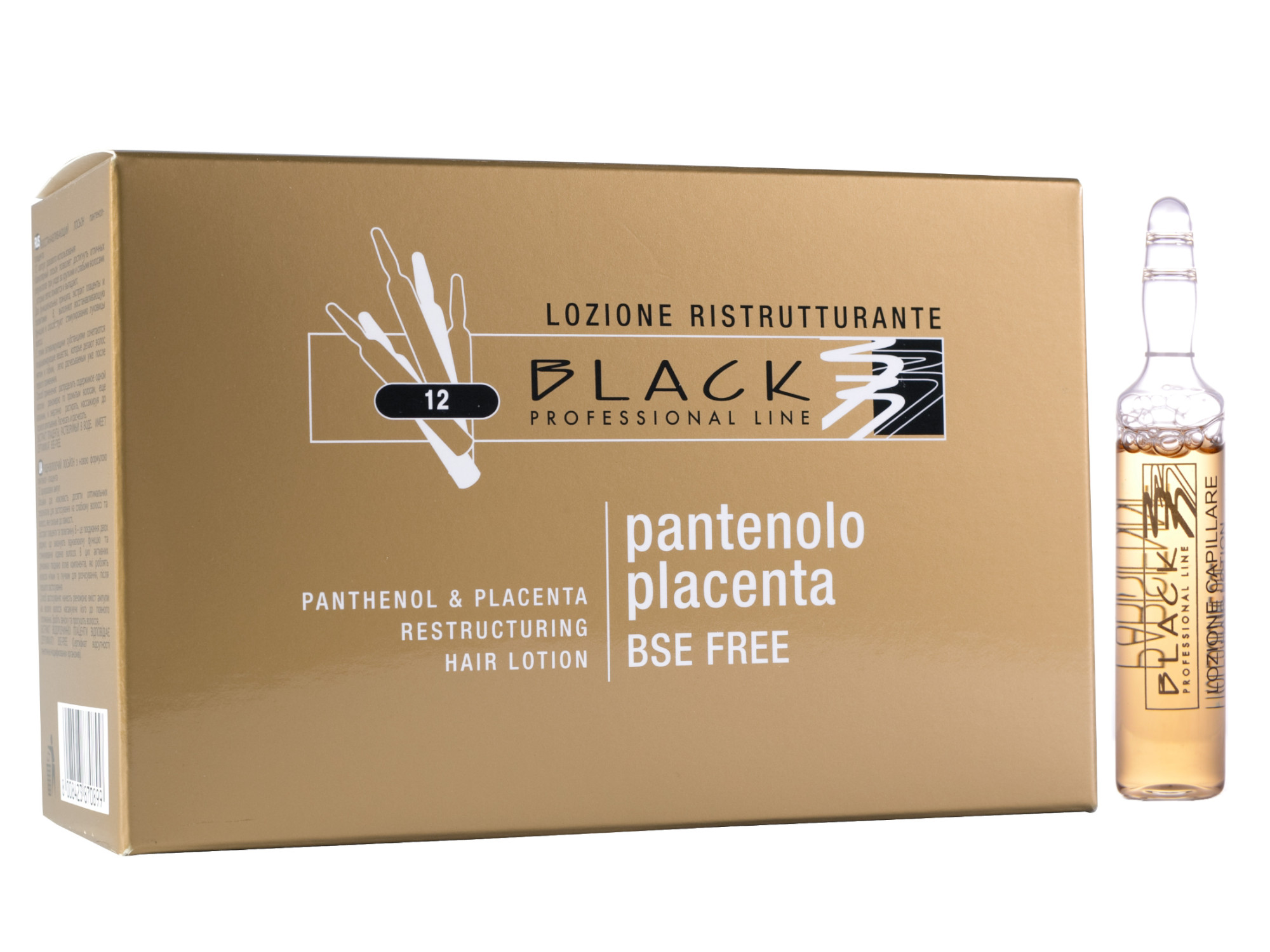 Ampulky k revitalizaci vlasů Black Panthenol  a  Placenta Hair Lotion (01078) + dárek zdarma