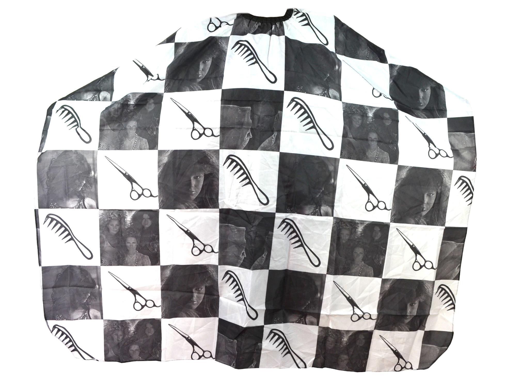 Kadeřnická pláštěnka na stříhání Duko 580 - černá - upevnění na suchý zip (580-black) + dárek zdarma