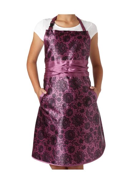 Kadeřnická zástěra Olivia Garden Lace s kapsami - švestka (89117) + DÁREK ZDARMA