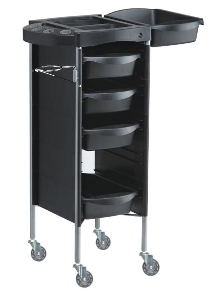 Kadeřnický vozík Hairway Profi 2 s přístavnou deskou - černý (50006) + dárek zdarma