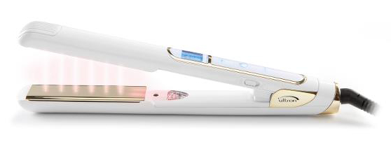Profesionální žehlička na vlasy Ultron Iku - bílo-zlatá (0447931) + dárek zdarma