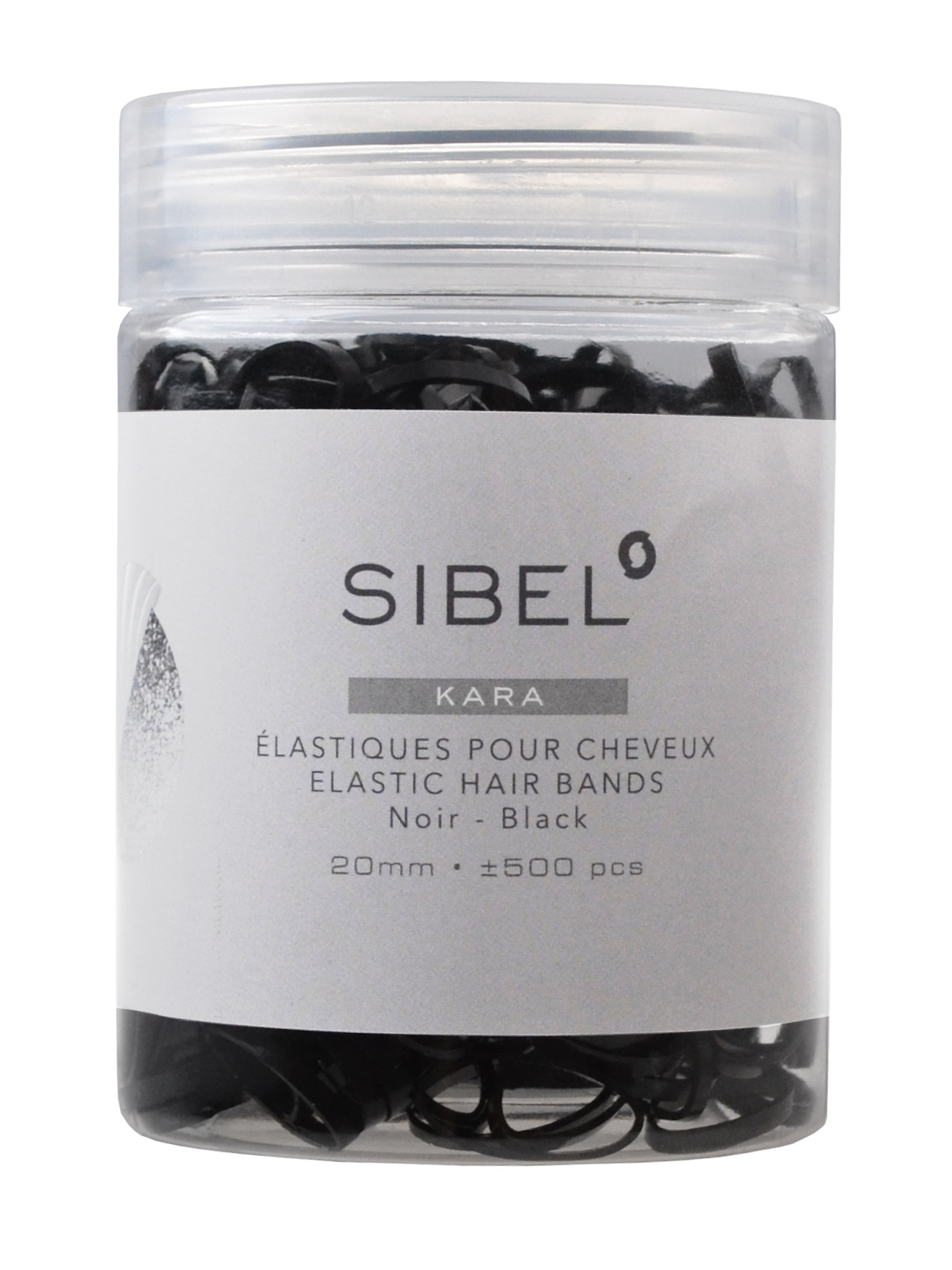 Gumičky do vlasů Sibel Kara Elastic - 14 mm, 500 ks, černé (4432959) + dárek zdarma