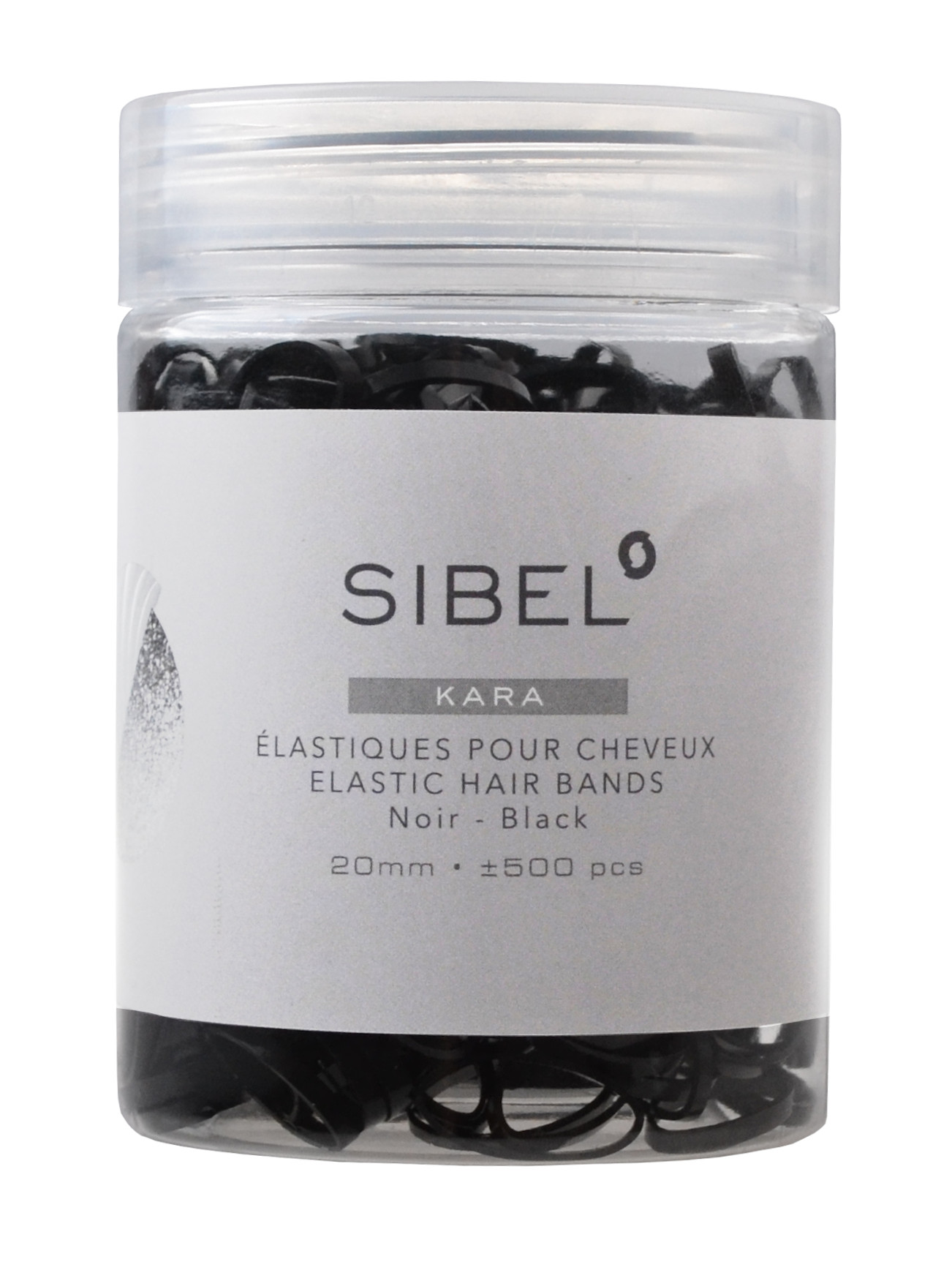 Gumičky do vlasů Sibel Kara Elastic - 20 mm, 500 ks, černé (4432959) + dárek zdarma