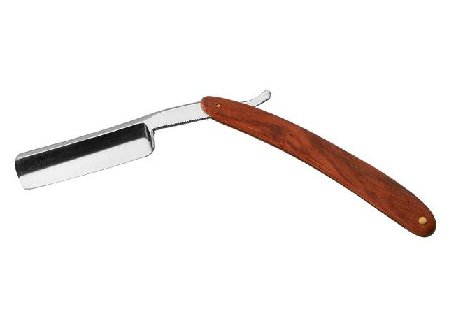 Klasická břitva na holení vousů Sibel Barburys - tmavá dřevěná rukojeť (7740012) + dárek zdarma