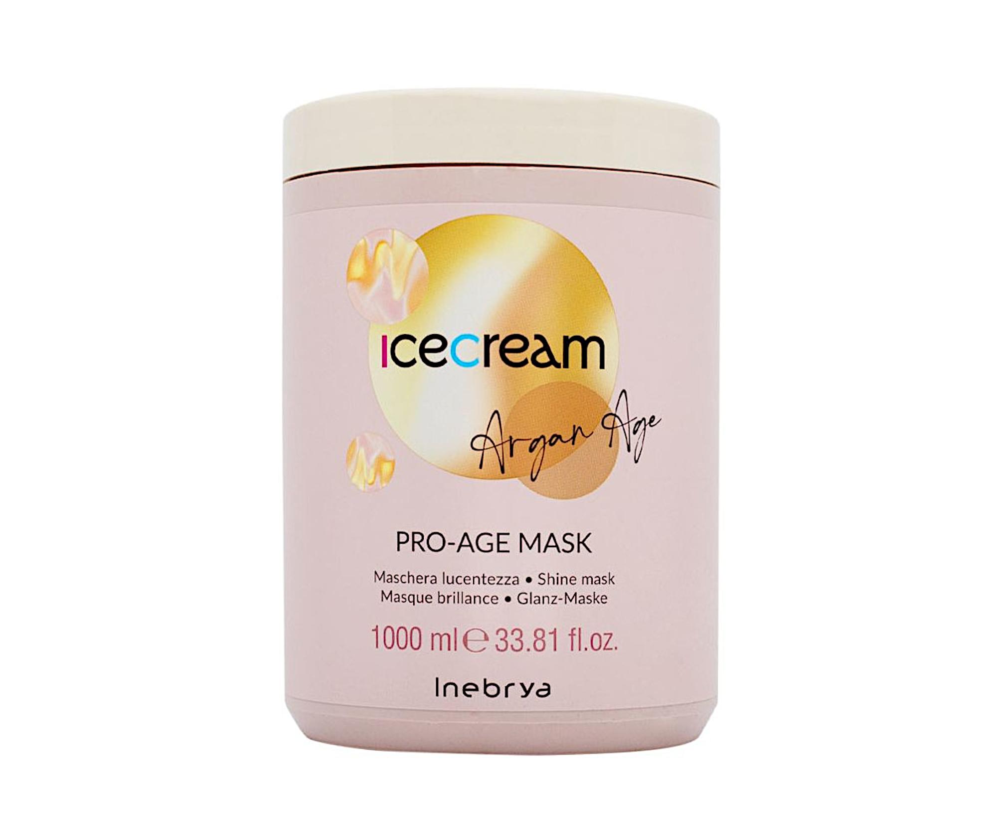 Maska pro zářivý lesk vlasů Inebrya Ice Cream Argan Age Pro-Age Mask - 1000 ml (771026333) + dárek zdarma