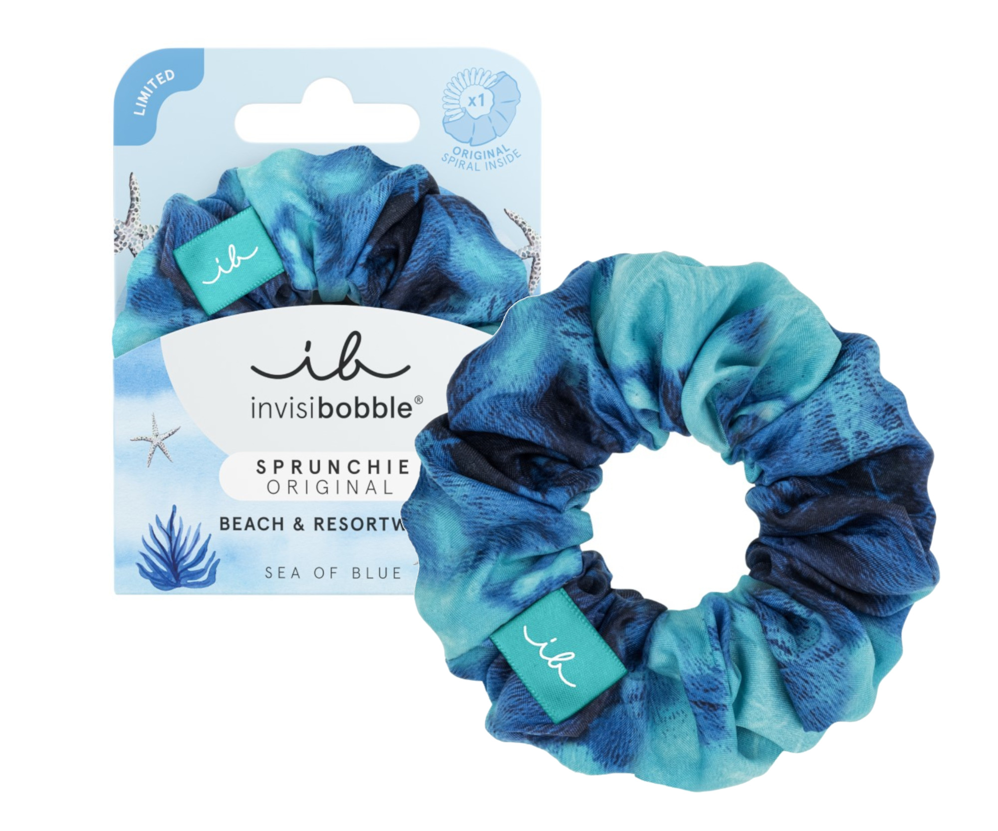 Spirálová gumička do vlasů Invisibobble Sprunchie Bikini Sea of Blues + dárek zdarma