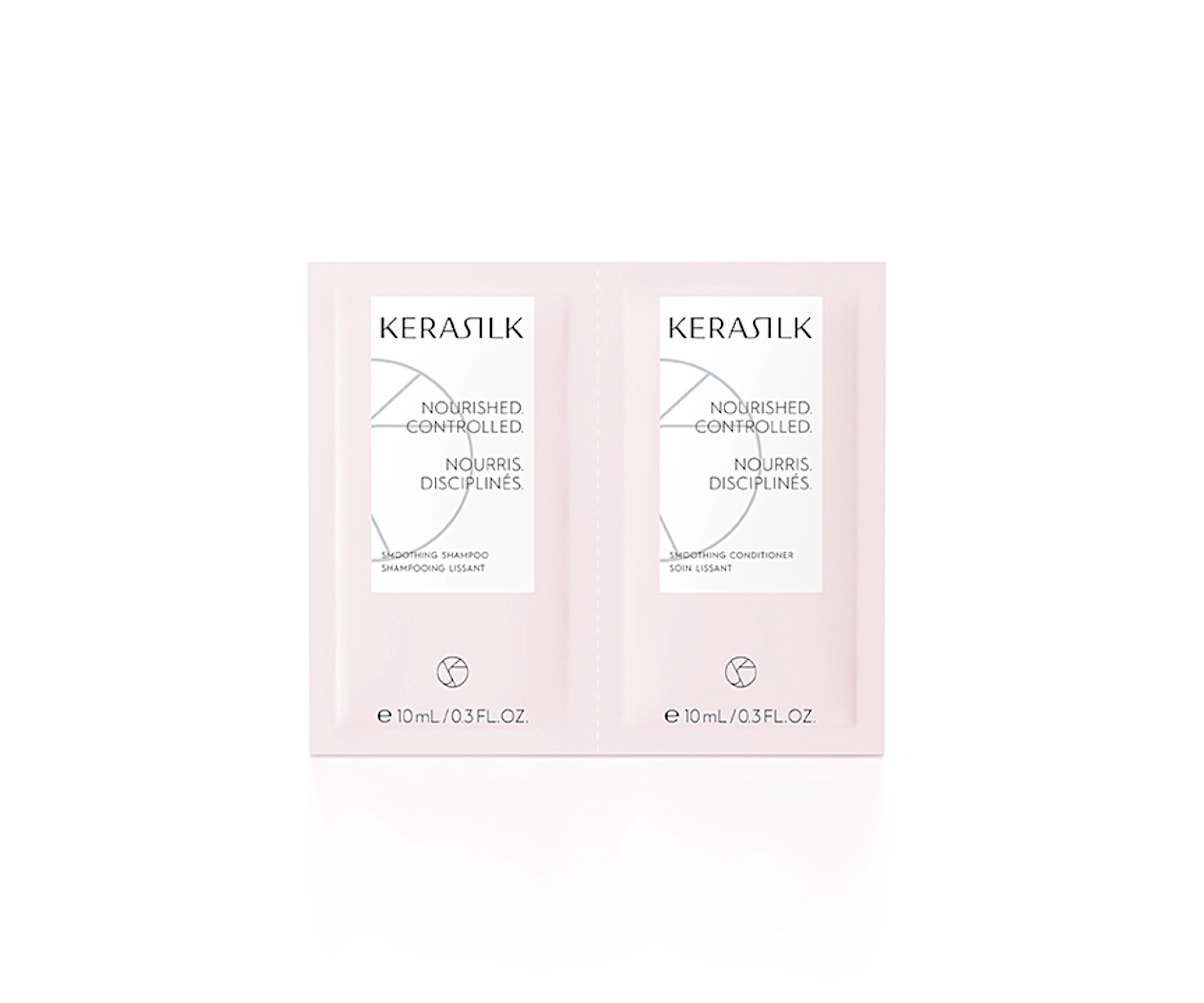 Vyhlazující šampon a kondicionér pro krepaté a nepoddajné vlasy Kerasilk Smoothing - 2 x 10 ml (511430)