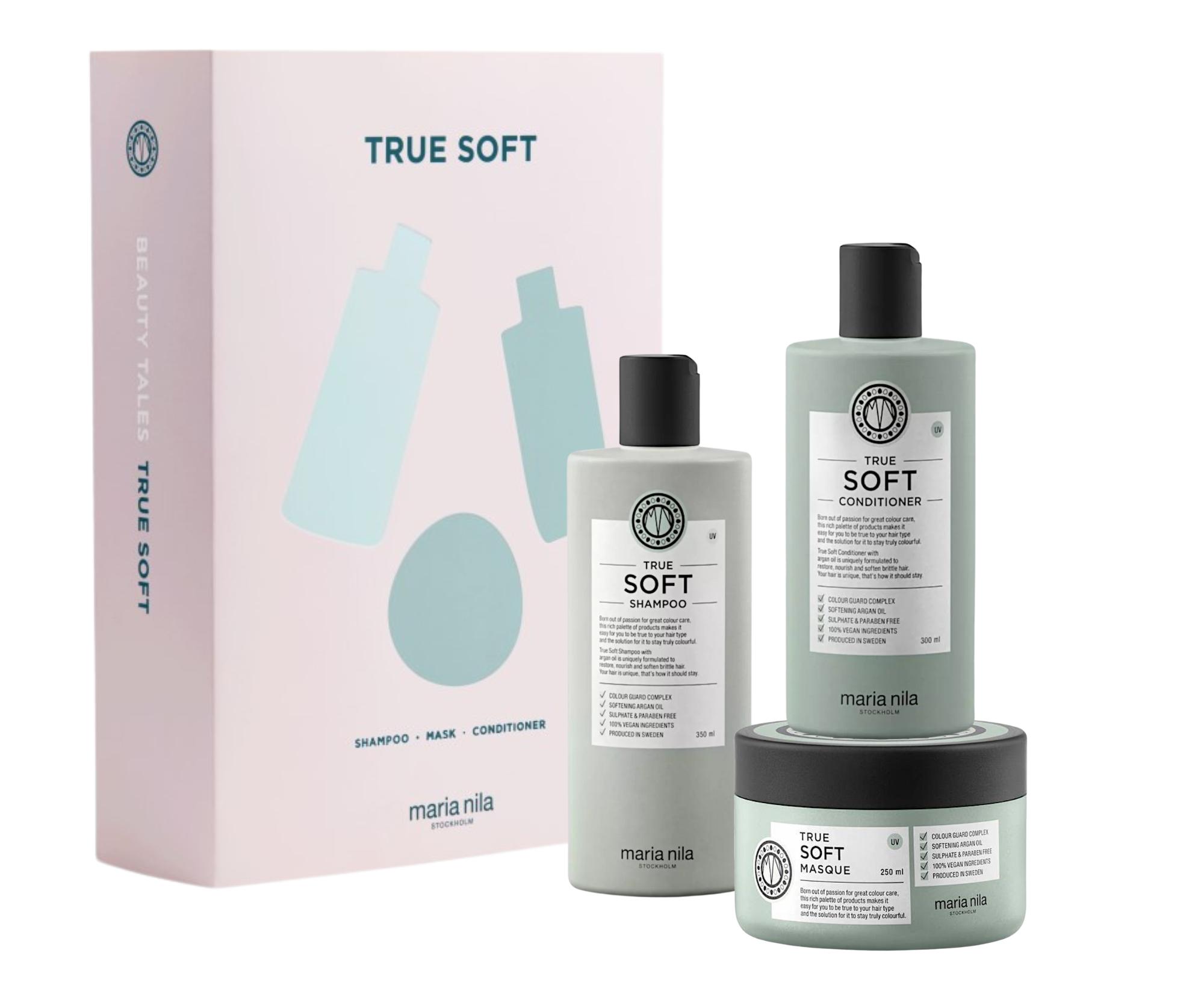 Dárková sada pro posílení suchých a krepatých vlasů Maria Nila True Soft + dárek zdarma