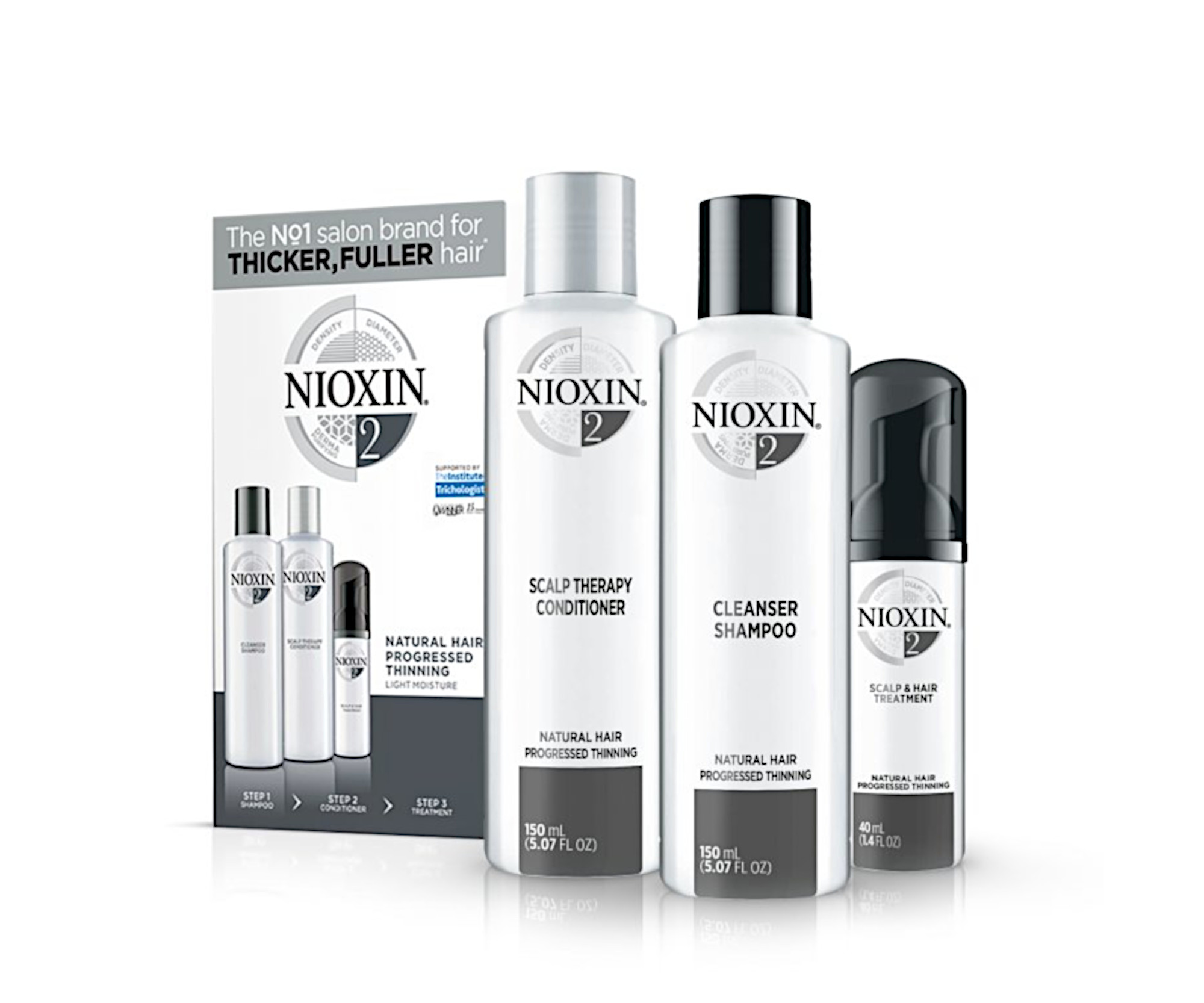 Sada pro silně řídnoucí přírodní vlasy Nioxin System 2 Trial Kit No.2 (81537205) + DÁREK ZDARMA