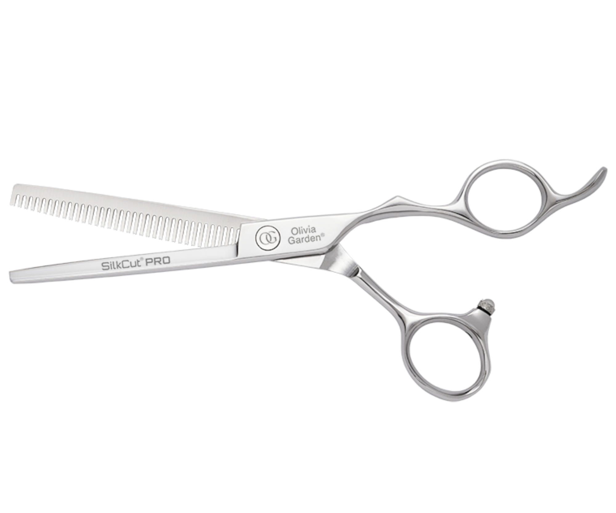 Efilační nůžky s mikroozubením Olivia Garden SilkCut® Pro Thinner EUR 6,35" stříbrné (SIT-PRO6.35) + dárek zdarma