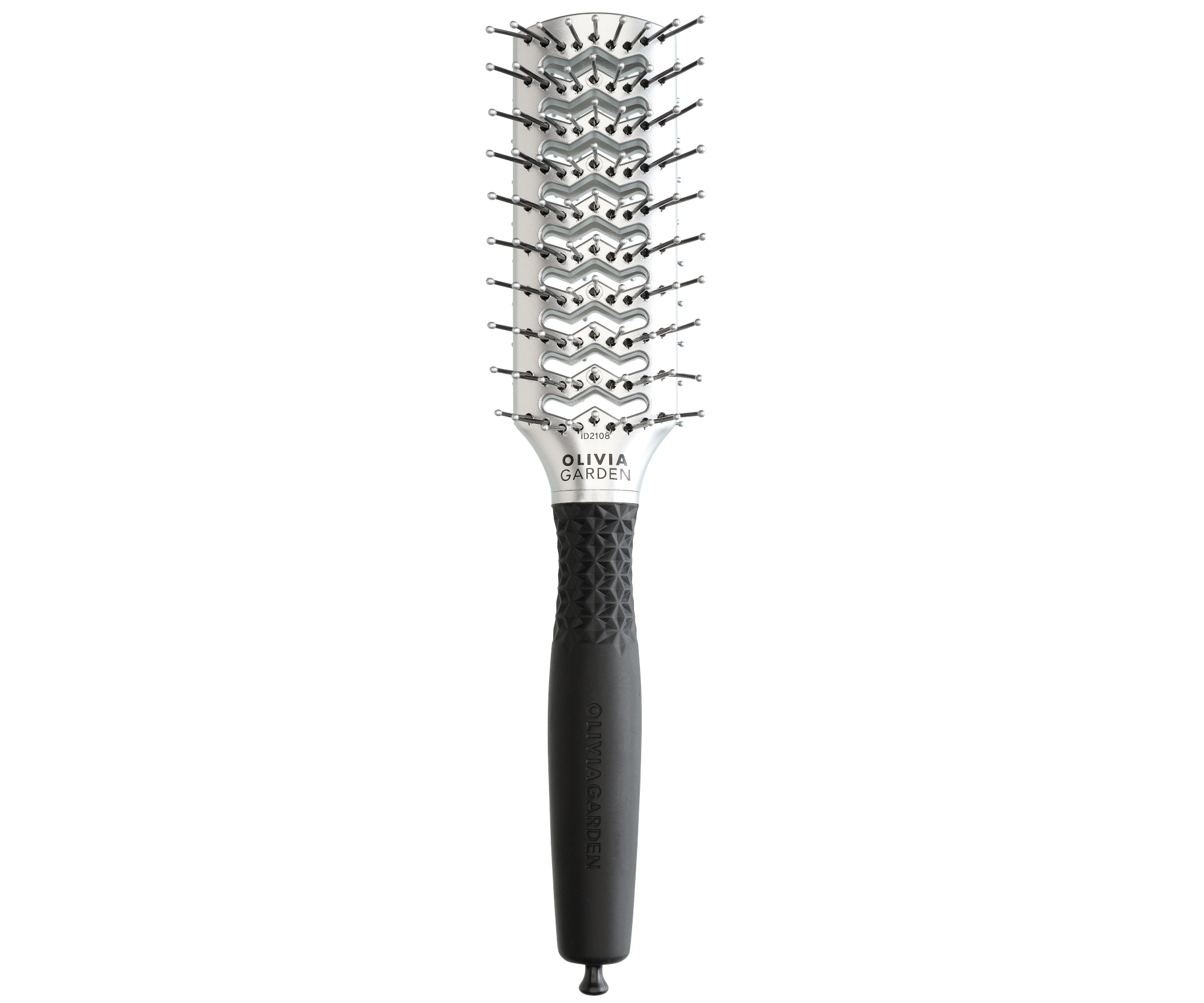 Oboustranný foukací kartáč na vlasy Olivia Garden 2in1 Essential Tunnel Silver - stříbrný (ID2108) + dárek zdarma