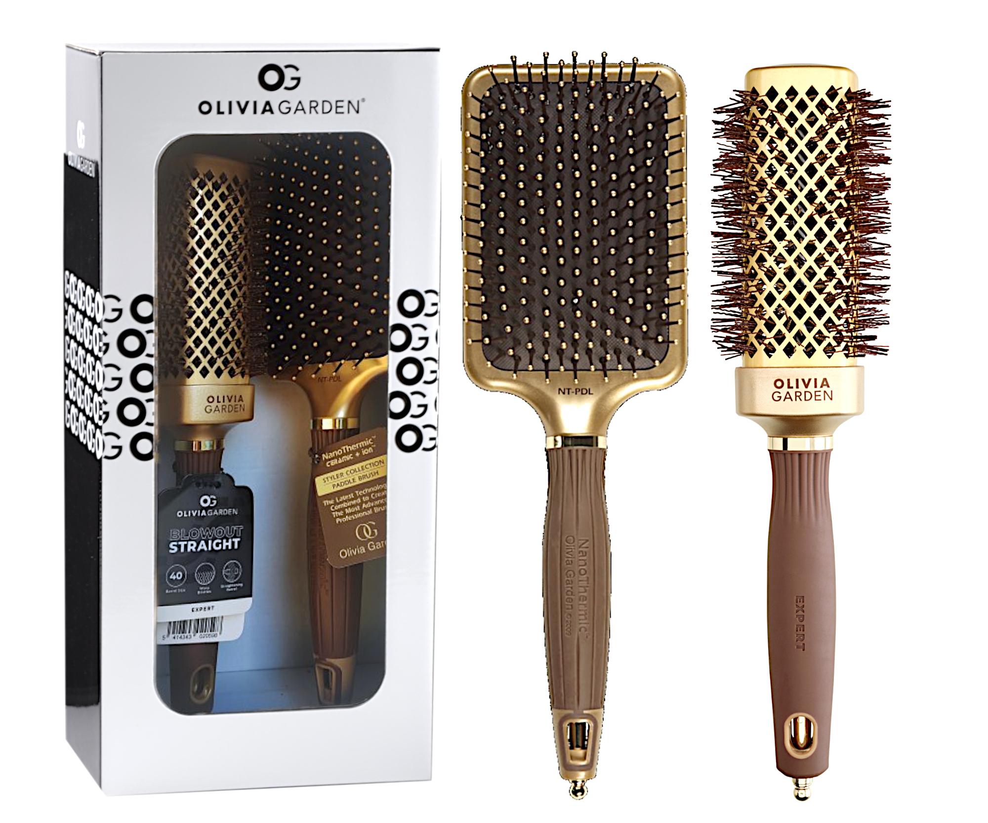 Dárková sada kartáčů na vlasy Olivia Garden Brown and Gold Set (BG-KIT) + dárek zdarma