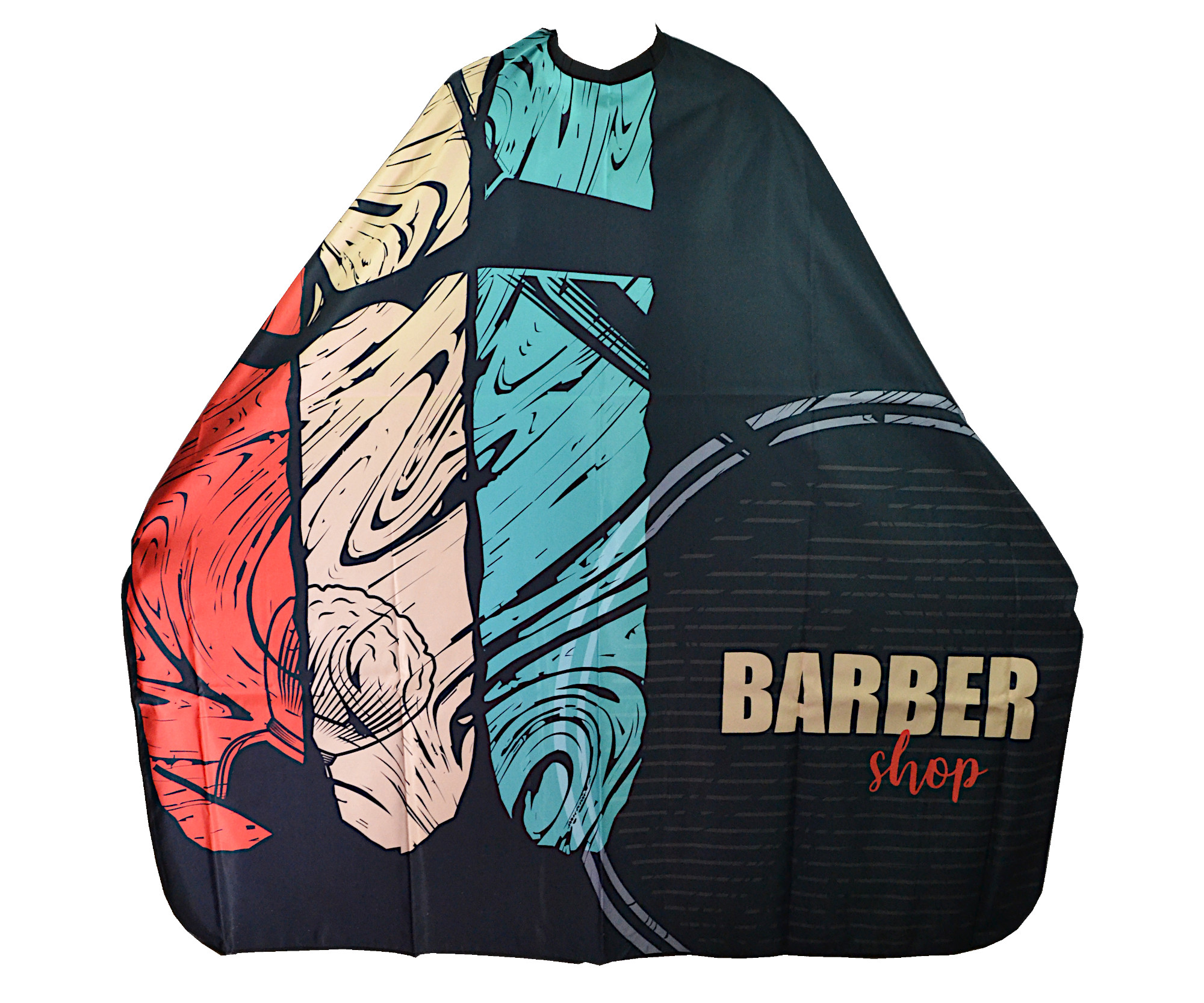 Pánská pláštěnka na stříhání vlasů a vousů Eurostil Profesional Barber - černá s potiskem (07935) + DÁREK ZDARMA
