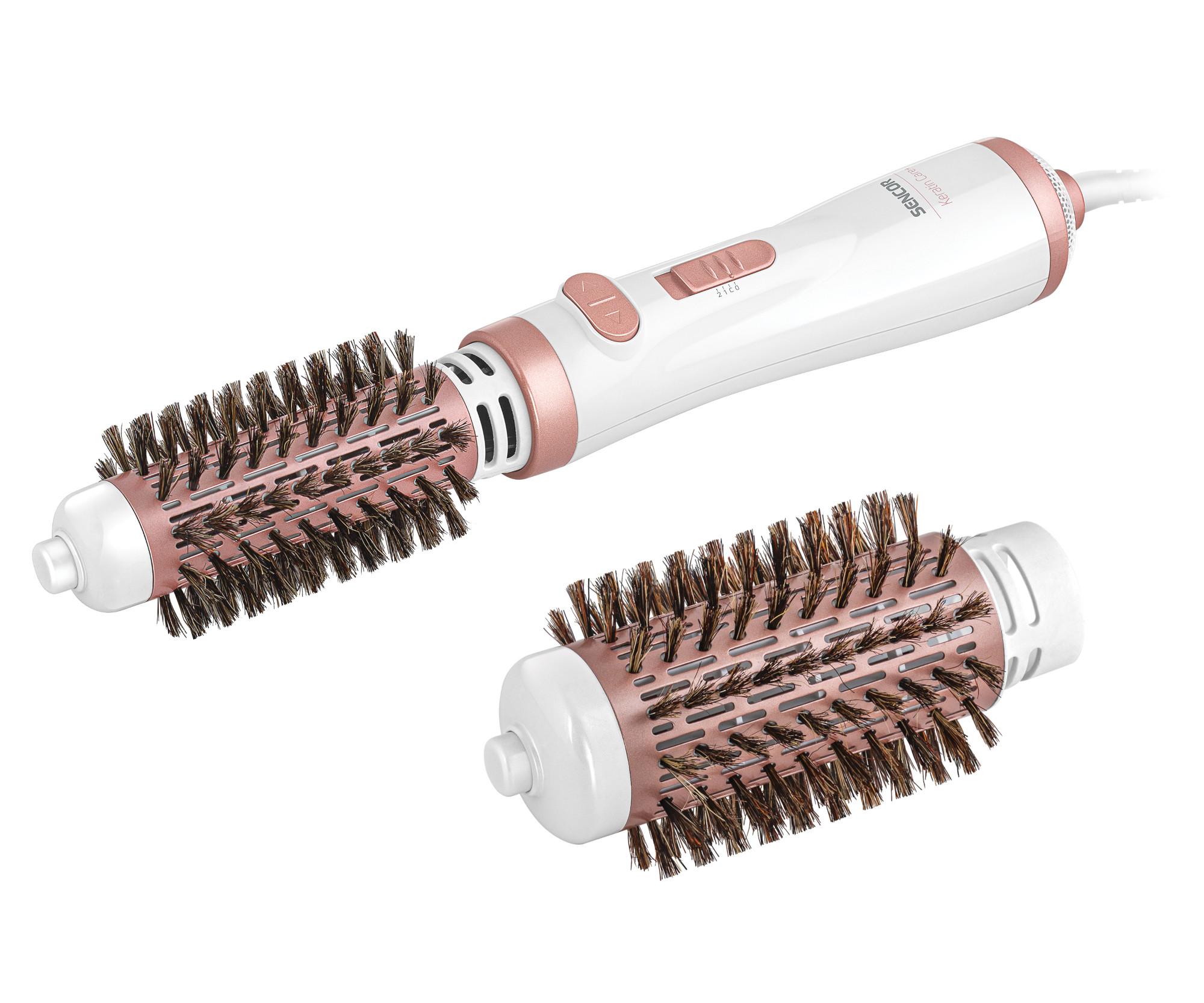 Horkovzdušný rotační kartáč Sencor SHS 0910GD - 1000 W, perleťová bílá/ růžová + dárek zdarma