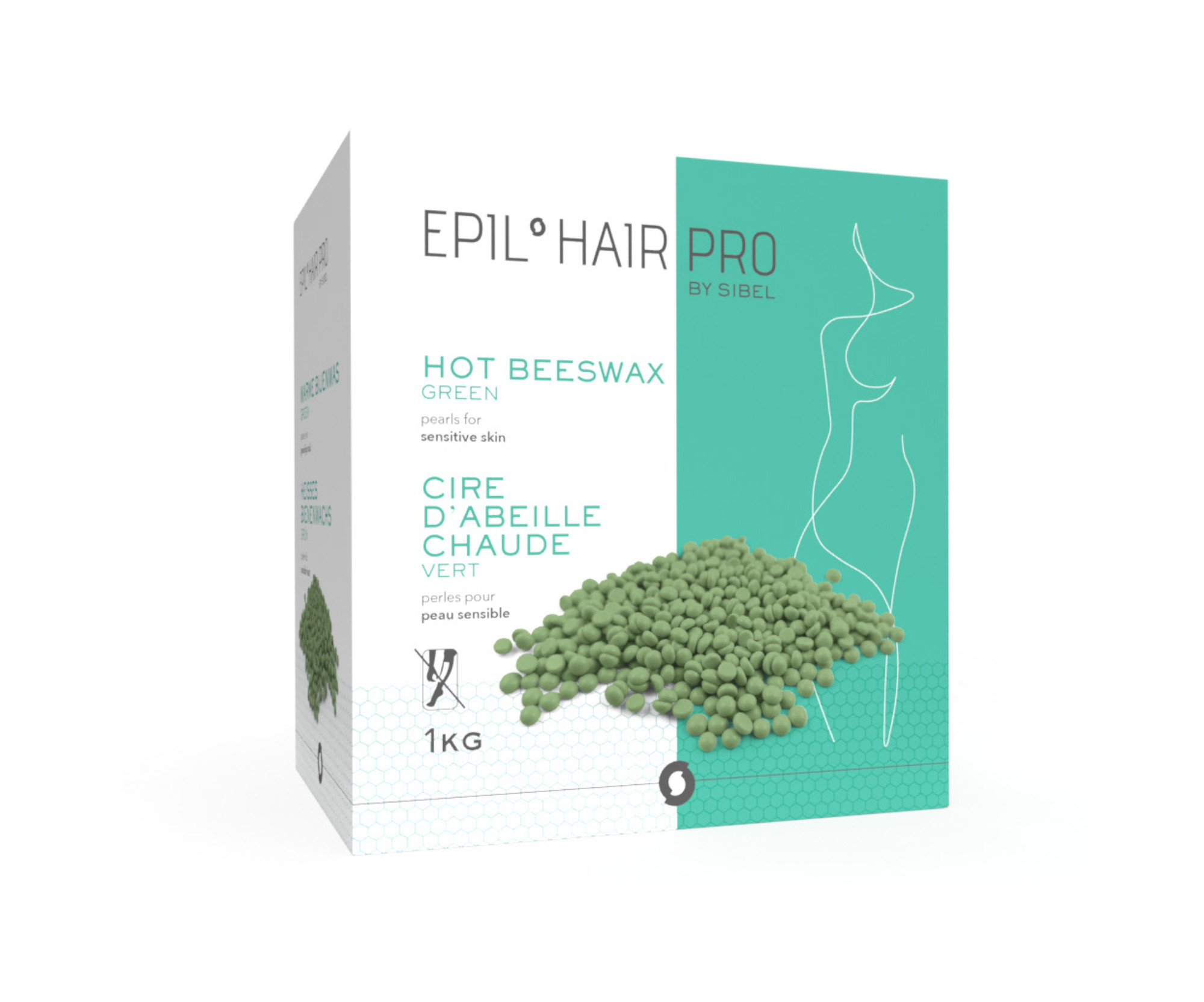 Depilační vosk na citlivou pokožku Sibel Hot Beeswax Pearls - zelený, 1000 g (7410447) + dárek zdarma