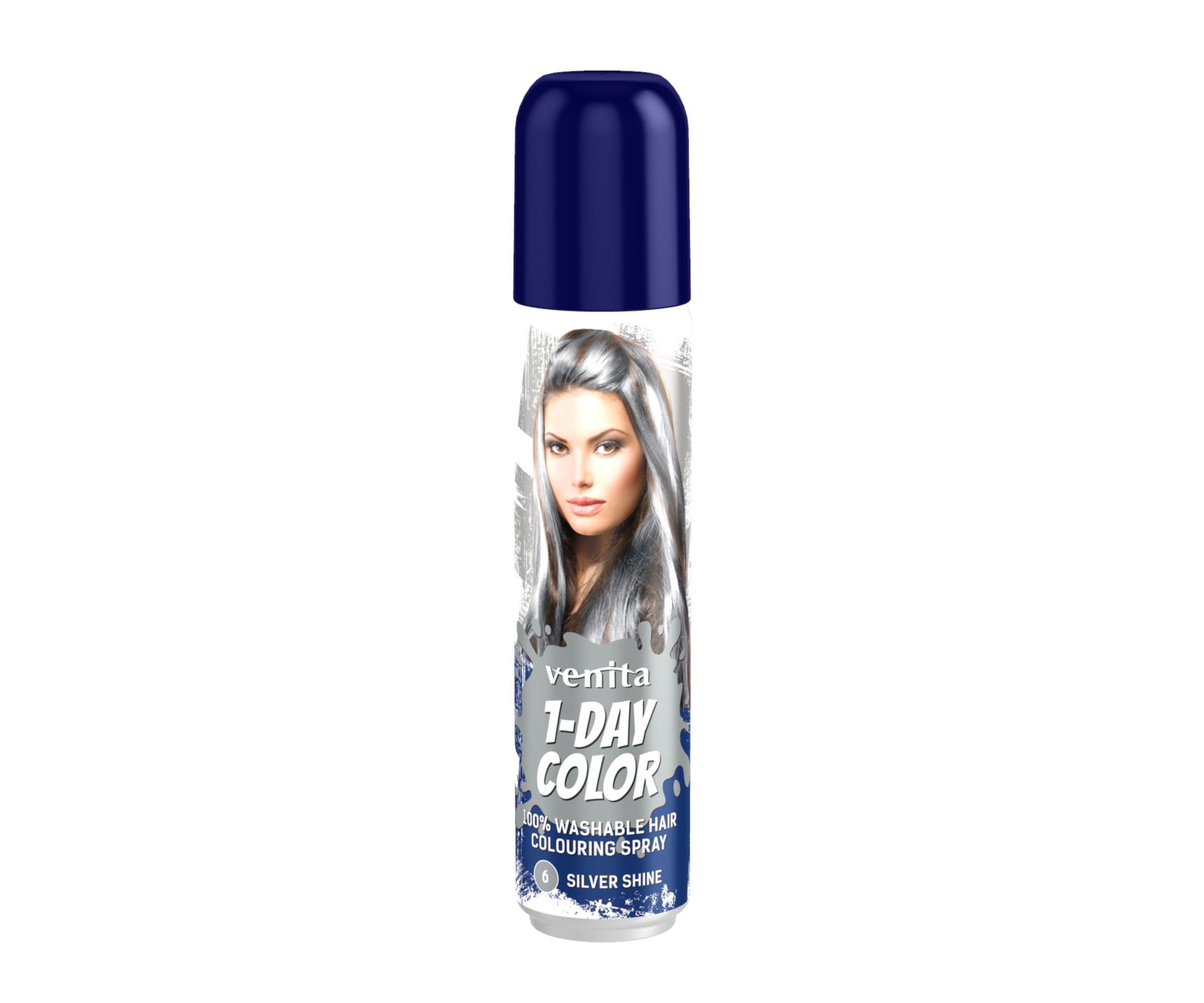 Barevný sprej na vlasy Venita 1-Day Color Silver Shine - 50 ml, stříbrně lesklá (CSS06)