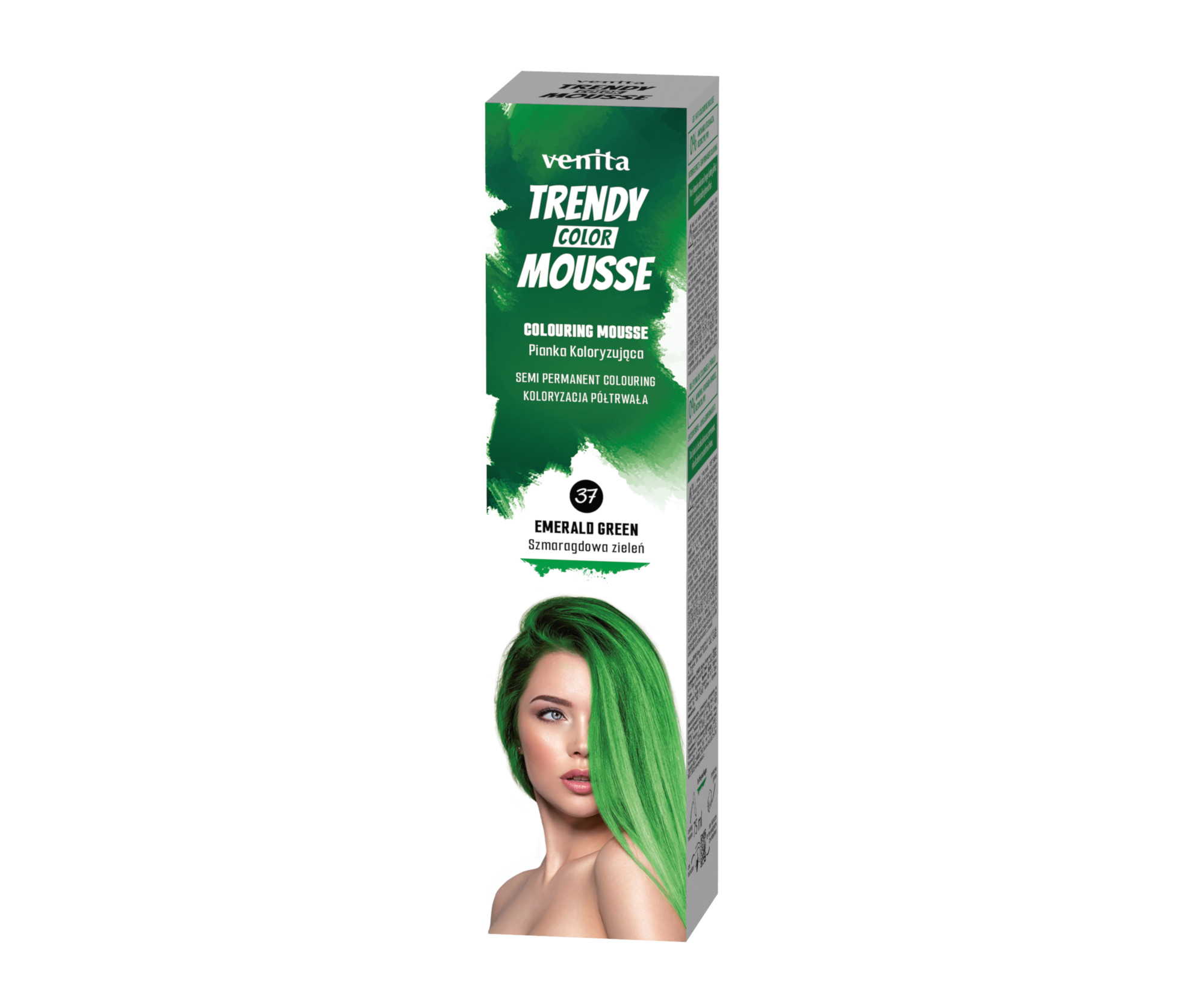 Barevné pěnové tužidlo Venita Trendy Color Mousse Emerald Green - 75 ml, smaragdově zelená (37EG)