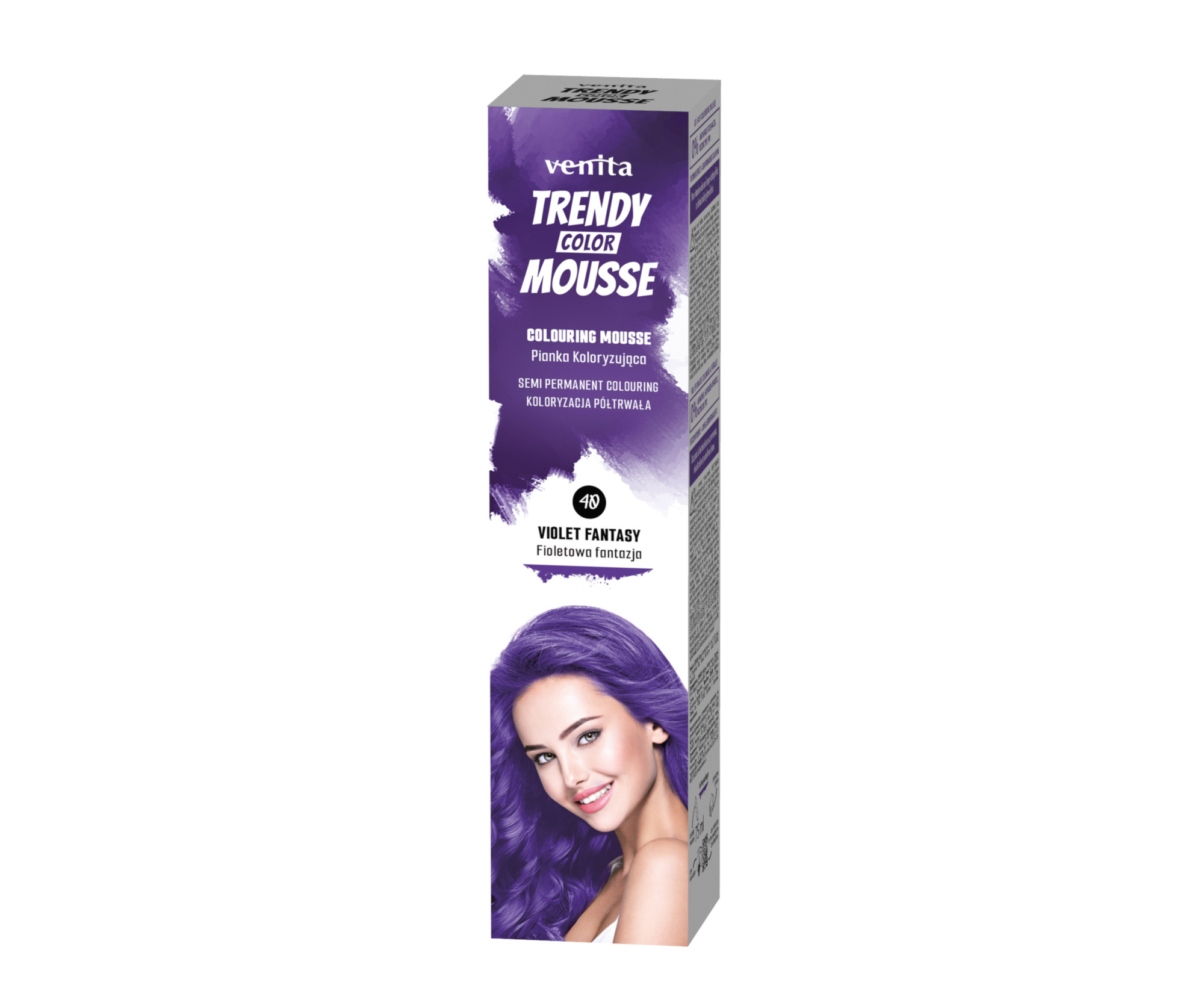Barevné pěnové tužidlo Venita Trendy Color Mousse Violet Fantasy - 75 ml, fialová (40VF)