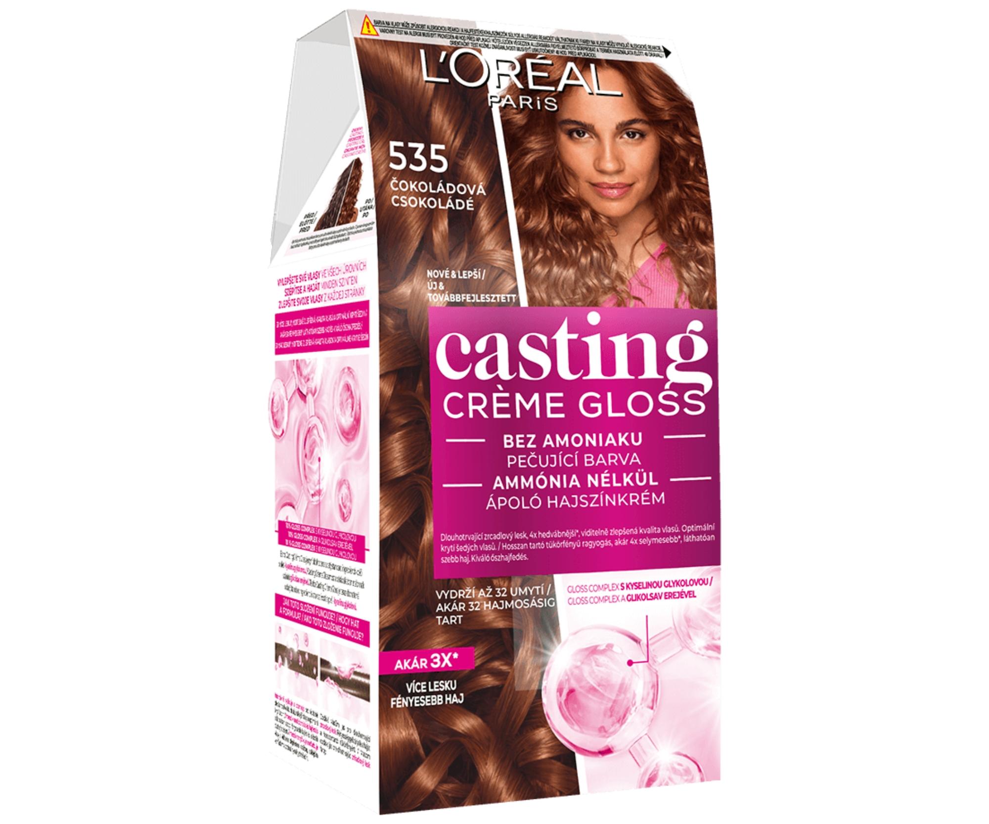 Přeliv bez amoniaku Loréal Casting Créme Gloss - 535 čokoládová - L’Oréal Paris + dárek zdarma
