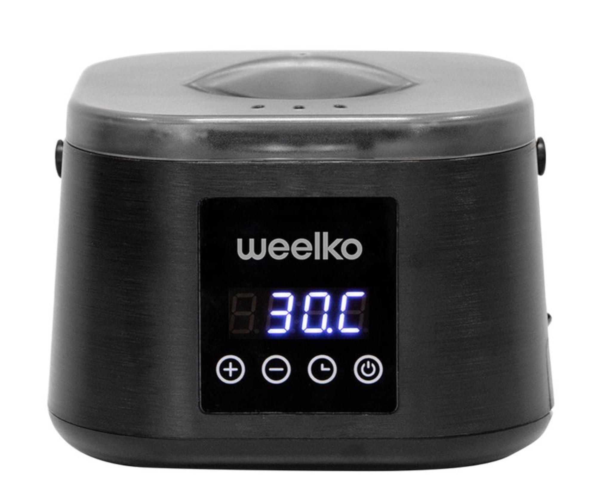 Ohřívač depilačního vosku s úložným prostorem pro špachtle Weelko Epilspat - 500 ml, černý + dárek zdarma