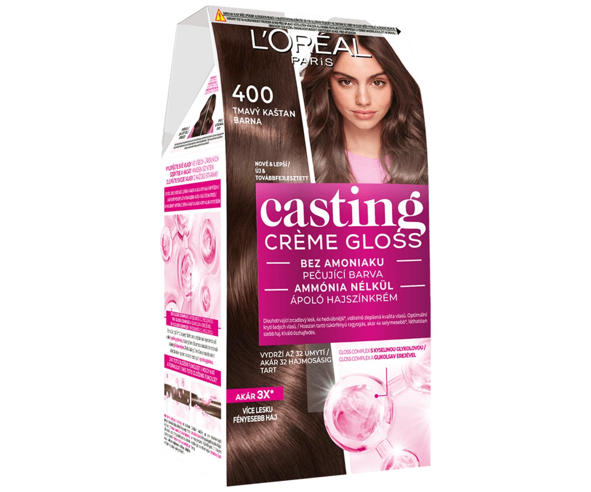 Přeliv bez amoniaku Loréal Casting Créme Gloss - 400 tmavý kaštan - L’Oréal Paris + dárek zdarma