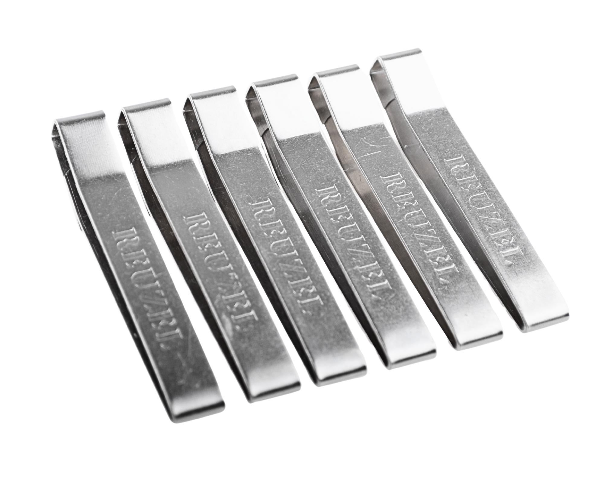 Barber spony na látku pro zapnutí pláštěnky Reuzel Super Barber Cape Cloth Clip - 6 ks, stříbrné + dárek zdarma