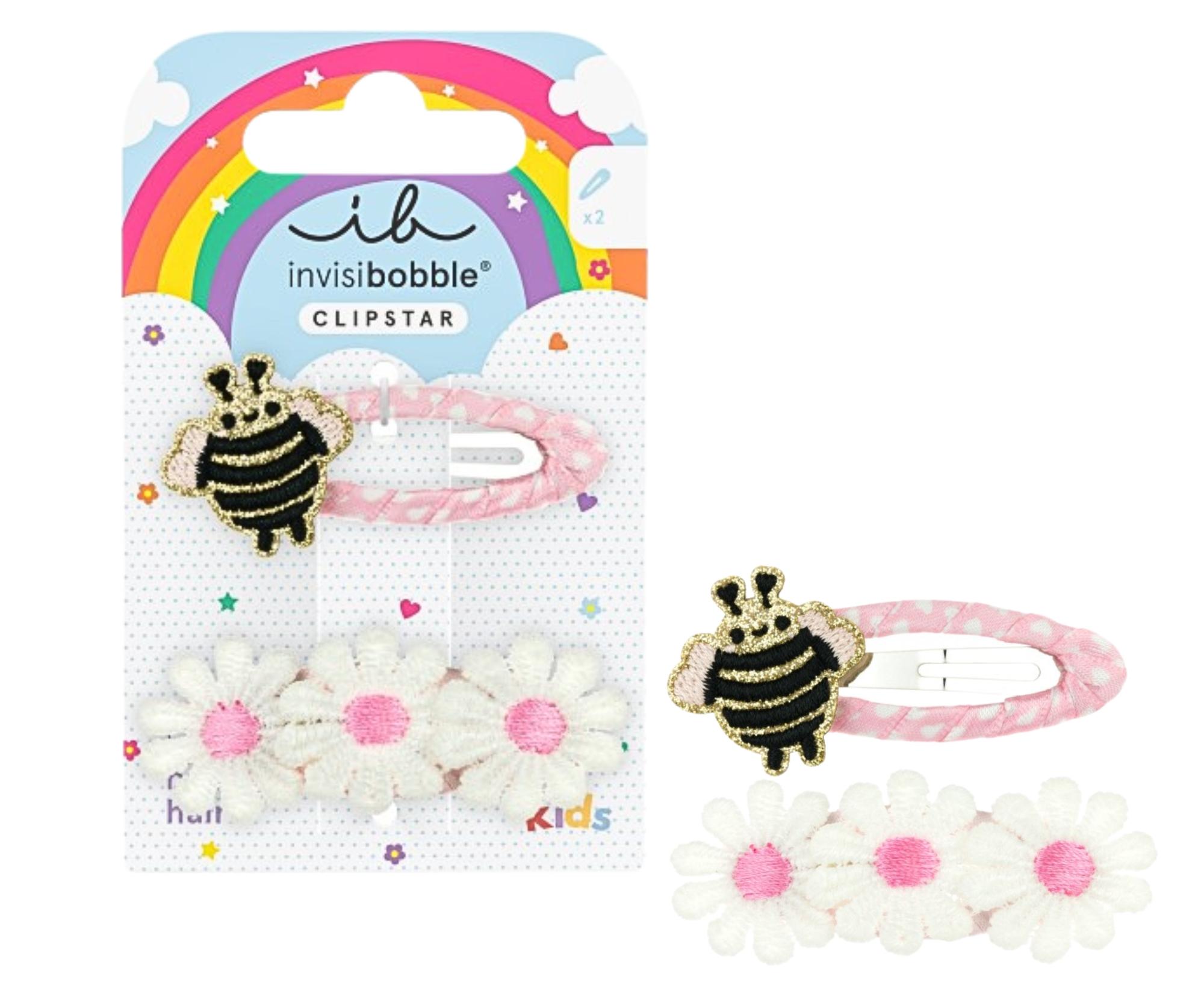 Dětské sponky do vlasů pukačky Invisibobble Clipstar Happy Spring Bee - 2 ks + dárek zdarma