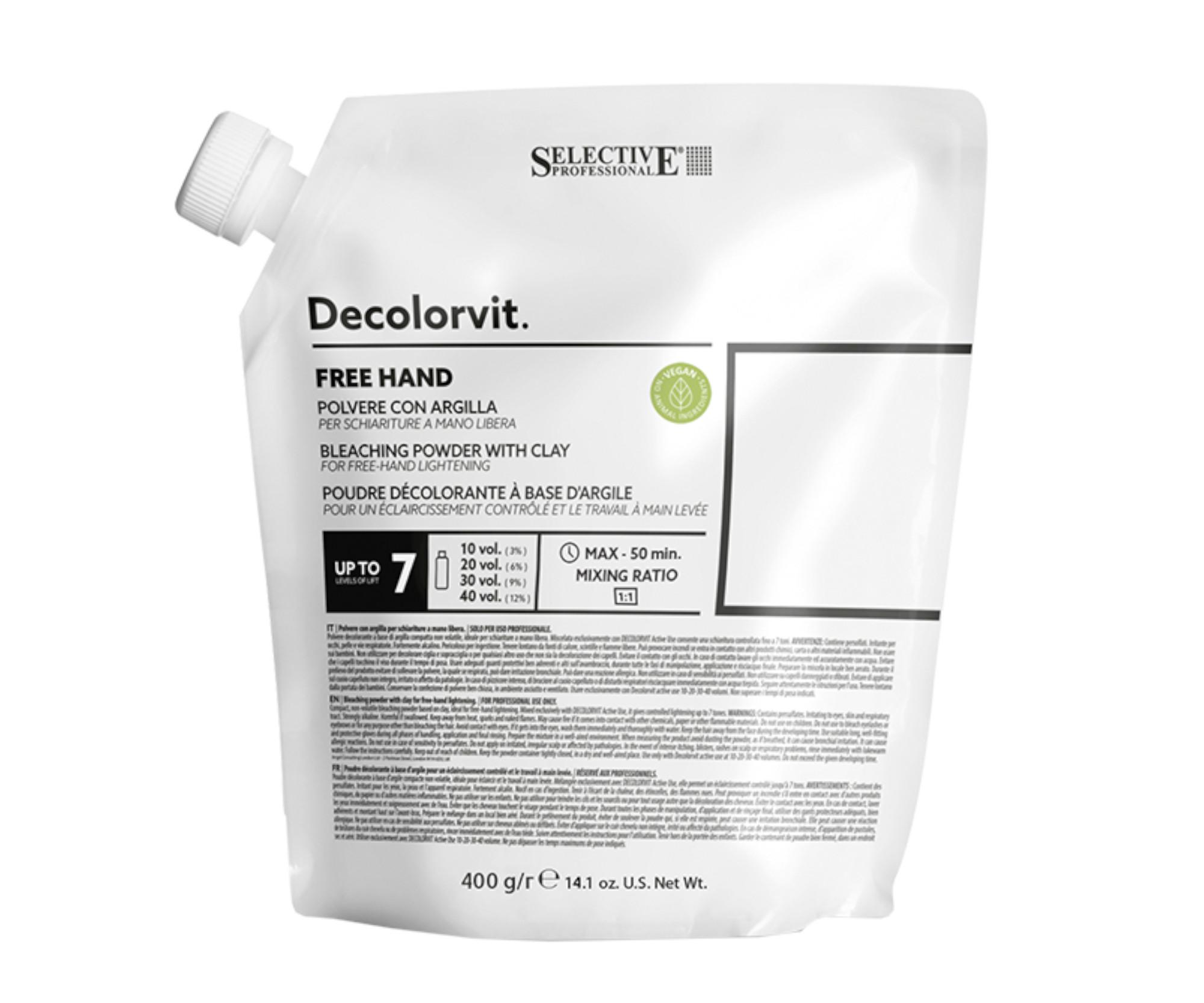 Zesvětlující pudr pro techniku volné ruky Selective Professional Decolorvit Free Hand 7 - 400 g + dárek zdarma