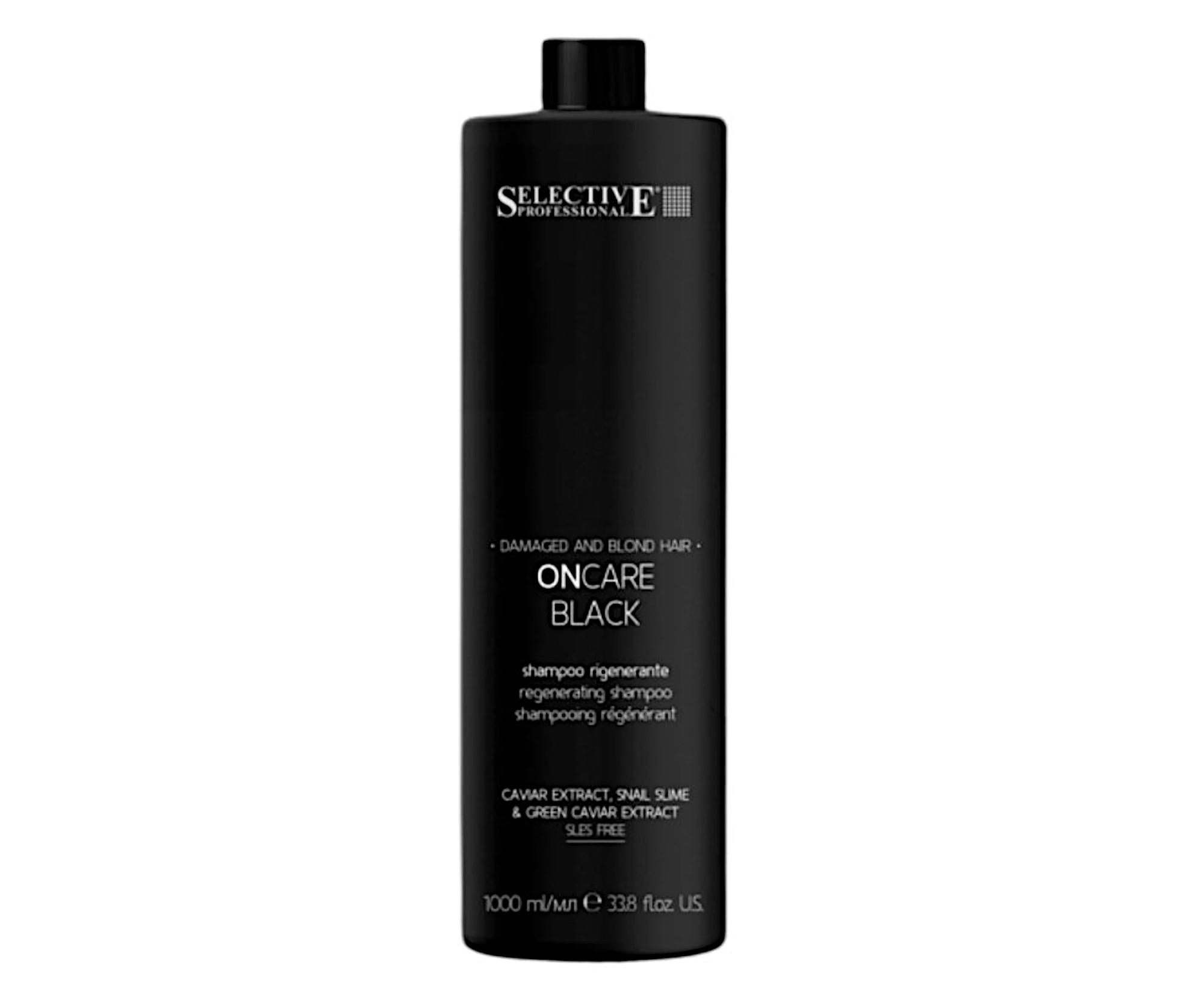 Regenerační šampon pro poškozené vlasy Selective Professional OnCare Black Regenerating Shampoo - 1000 ml + dárek zdarma