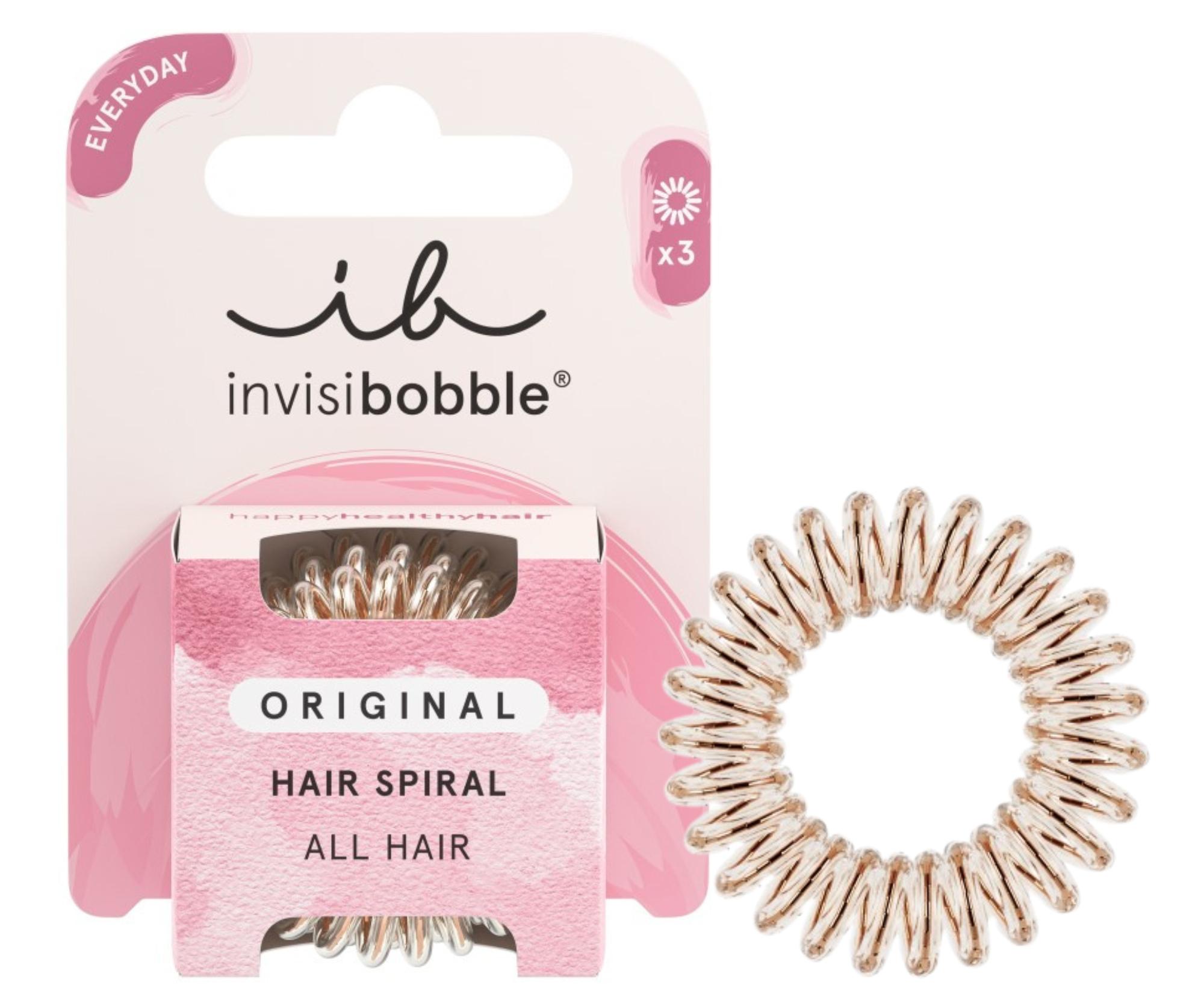 Spirálová gumička do vlasů Invisibobble Original Bronze Me Pretty - bronzová, 3 ks + dárek zdarma
