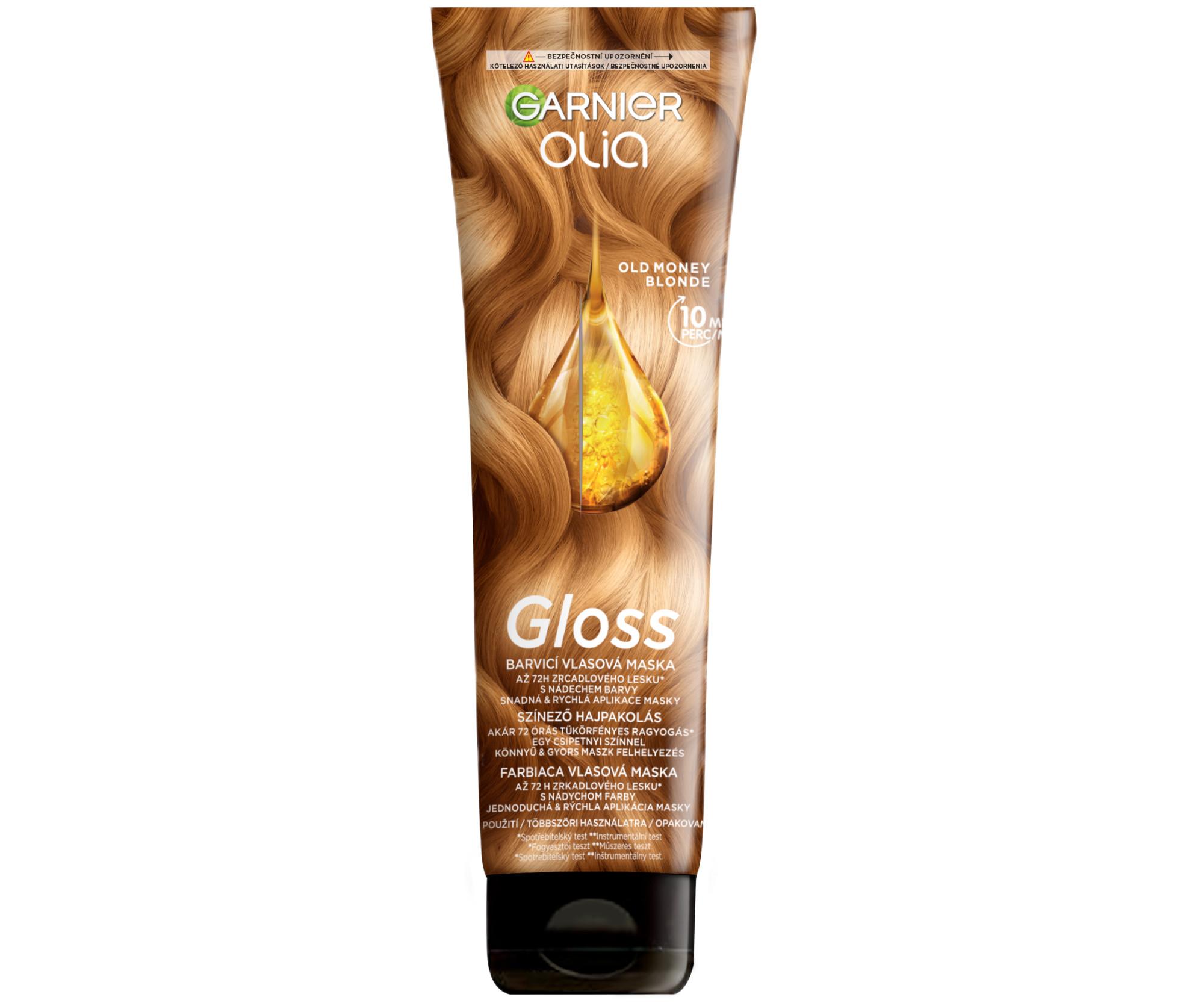 Barvicí maska na vlasy Garnier Olia Gloss Old Money Blonde - 150 ml, jemná zlatá blond + dárek zdarma