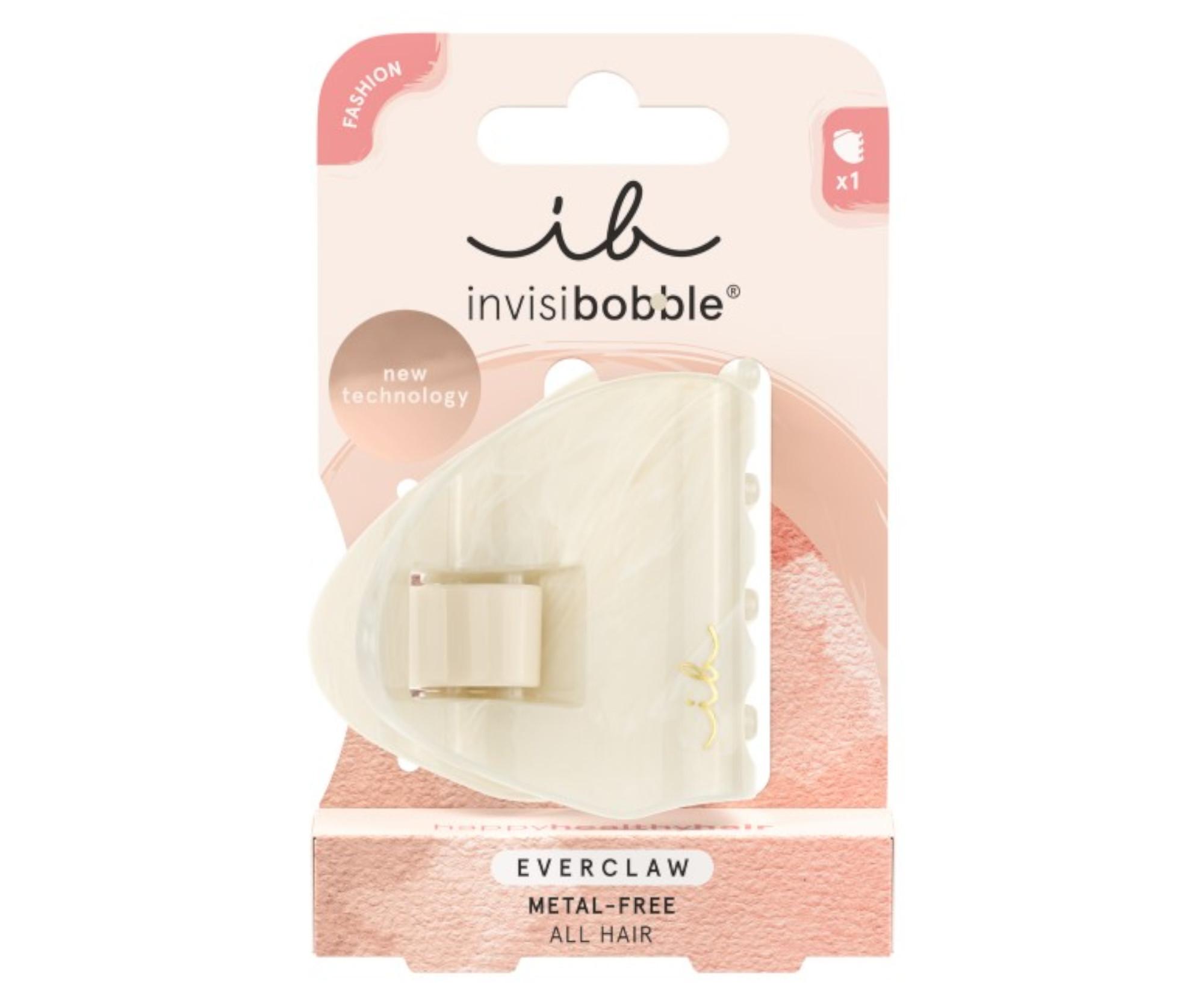 Skřipec do vlasů Invisibobble Everclaw Evershine - krémový s mramorovým efektem + dárek zdarma