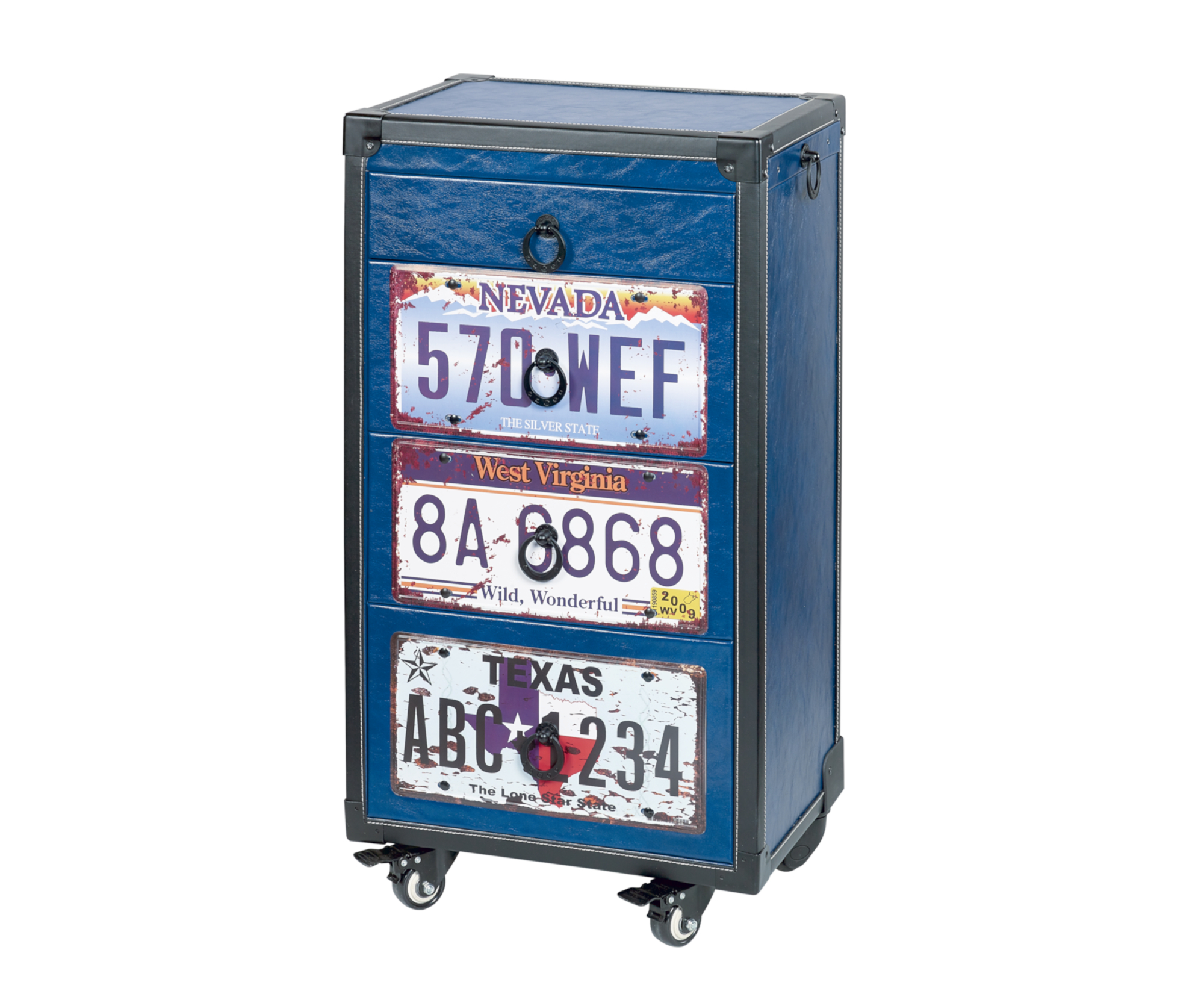 Kadeřnický pojízdný vozík Sibel Barber - modrý (6002330) + DÁREK ZDARMA