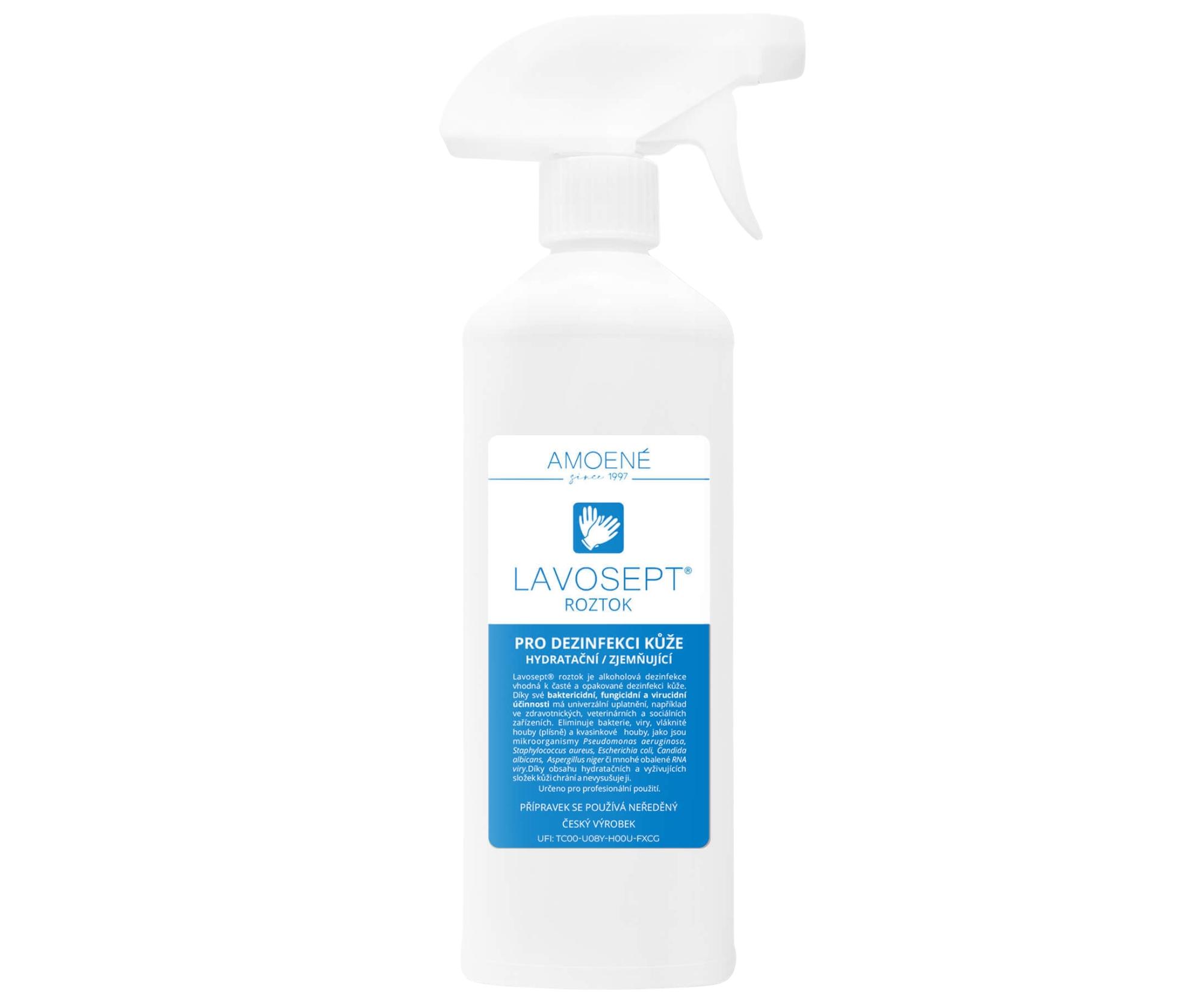 Dezinfekce kůže s rozprašovačem Amoené Lavosept - citron - 500 ml (0131C2M500P) + dárek zdarma