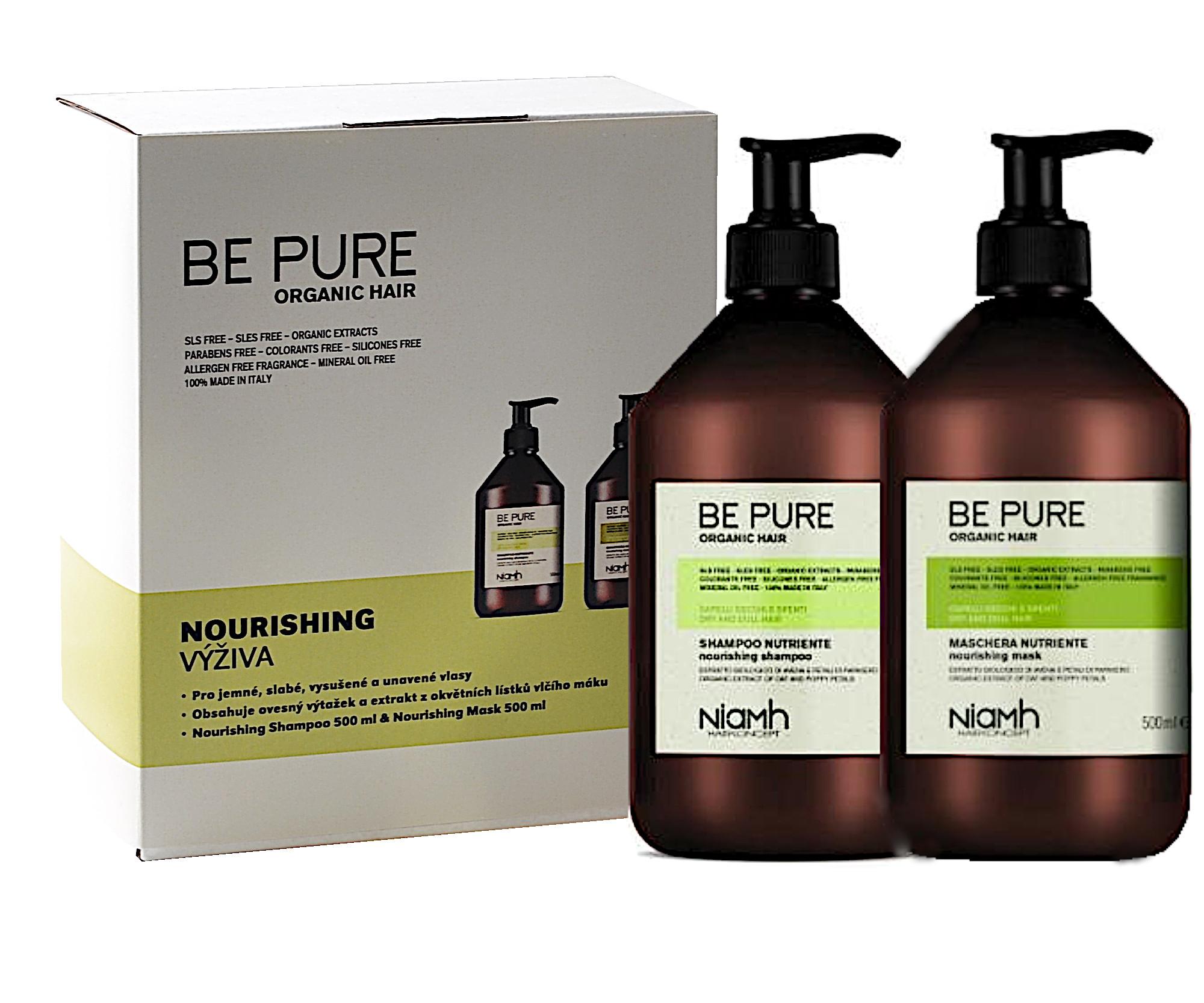 Dárková sada pro péči o suché a oslabené vlasy Niamh Be Pure Nourishing (1352B) + dárek zdarma