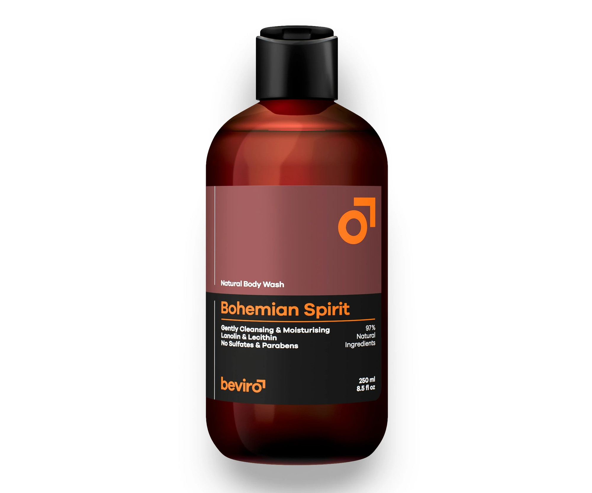 Přírodní sprchový gel pro muže Beviro Bohemian Spirit Natural Body Wash - 250 ml (BV418) + DÁREK ZDARMA