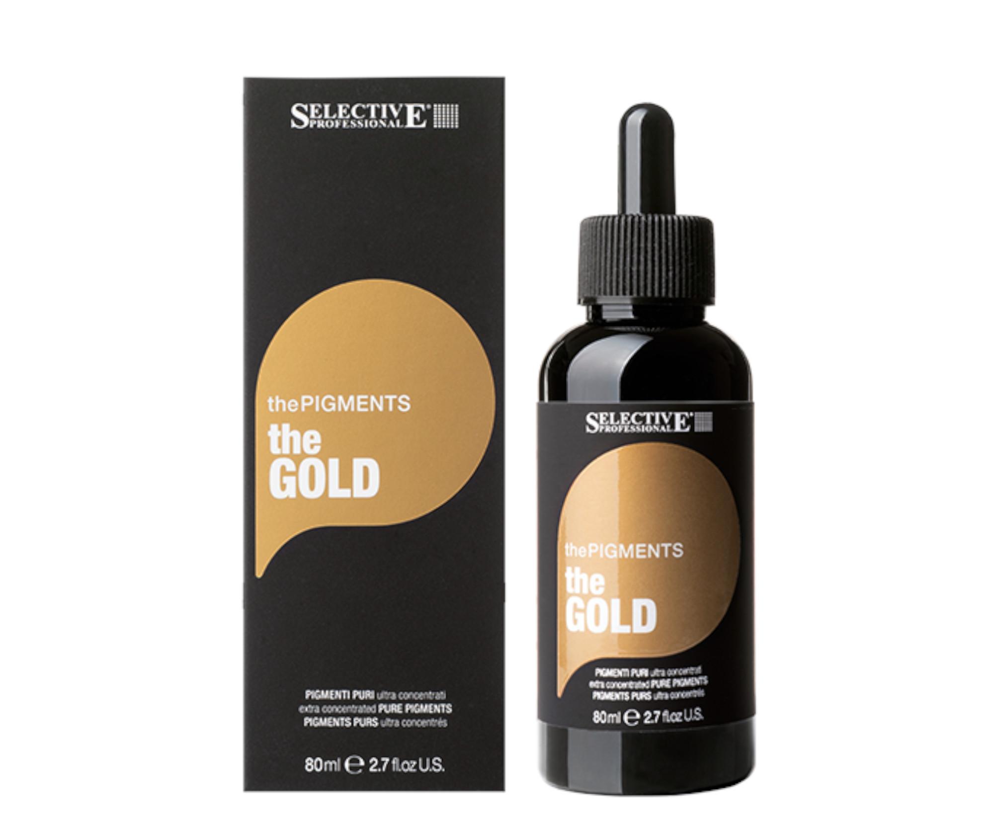 Ultra koncentrované čisté pigmenty Selective Professional ThePigments TheGold - 80 ml, zlaté + dárek zdarma