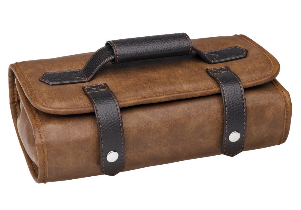Koženková brašna na barber potřeby Sibel Barburys Buzz - hnědá (0150012) + dárek zdarma
