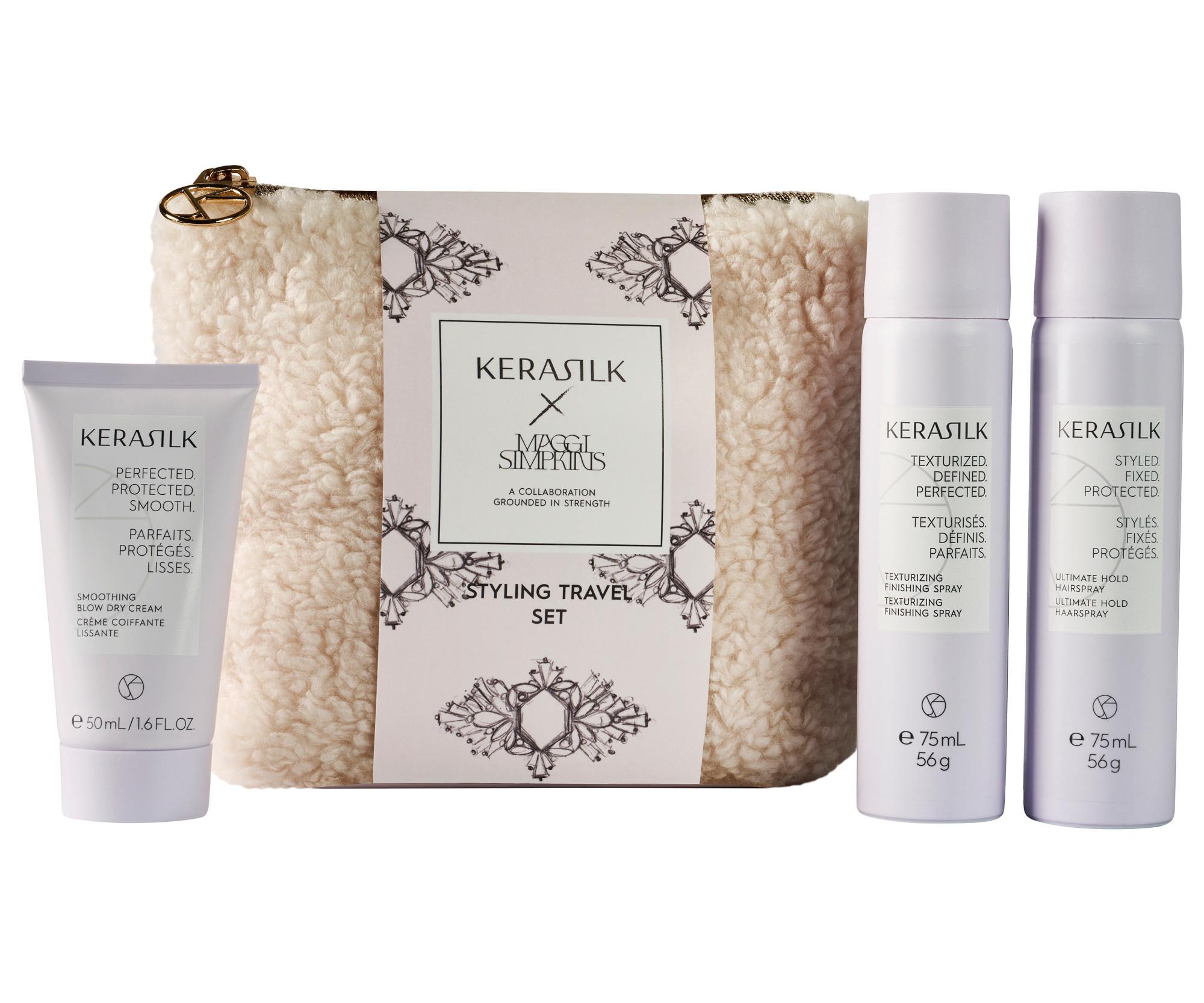 Cestovní sada pro finální úpravu účesu Kerasilk Styling Travel Set + kosmetická taštička zdarma + dárek zdarma