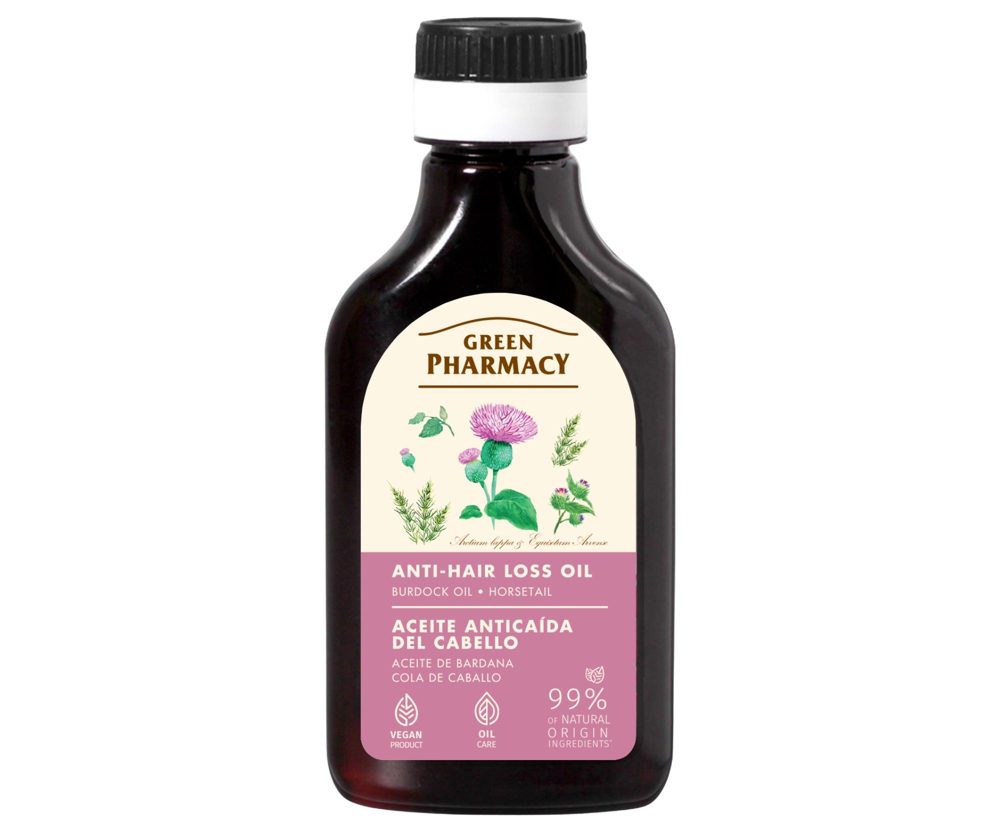 Olej proti vypadávání vlasů s lopuchovým olejem a přesličkou Green Pharmacy Anti-Hair Loss Oil - 100 ml