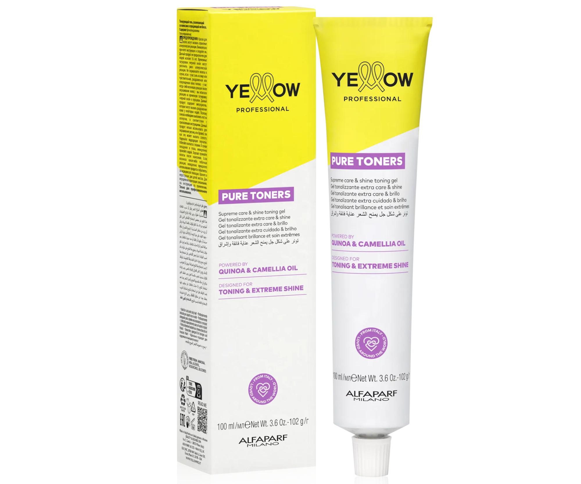 Tónovací barva na zesvětlené vlasy Yellow Professional Pure Toners 100 ml - odstín .1 Metallic Ash - metalický popelavý + dárek zdarma