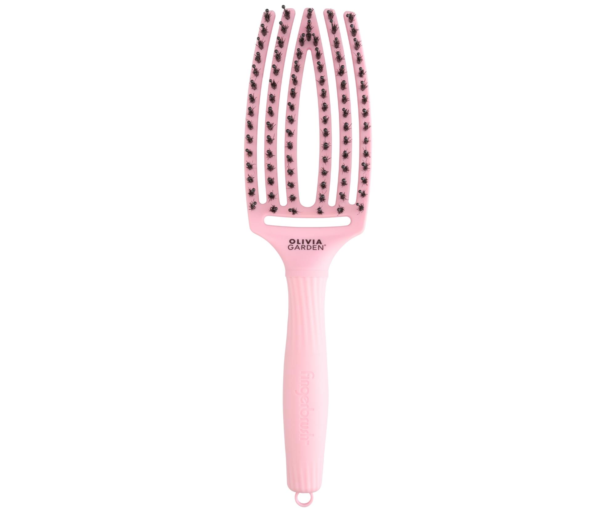 Kartáč Olivia Garden Fingerbrush Combo Medium Jaipur Rose - světle růžový (ID1898) + dárek zdarma