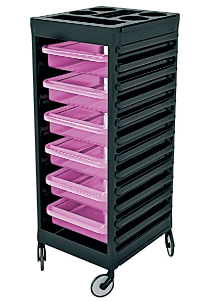 Pojízdný kadeřnický vozík s 6 zásuvkami Ceriotti Easy, růžový (7219fucsia) + DÁREK ZDARMA