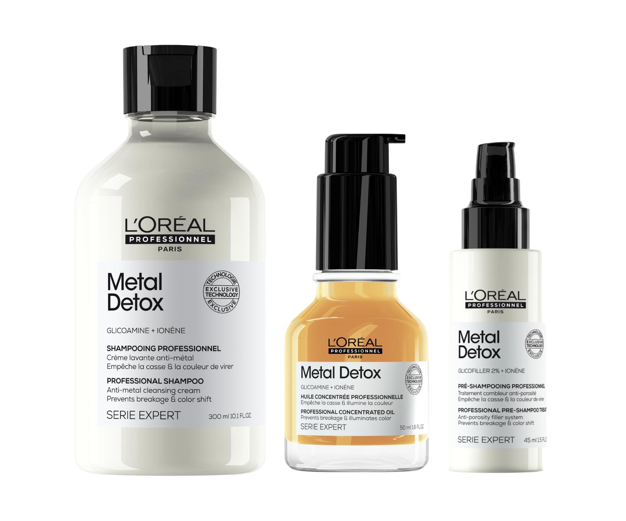 Sada pro ochranu barvených a poškozených vlasů Loréal Professionnel Serie Expert Metal Detox + předšamponová péče 45 ml zdarma - L’Oréal Professionnel