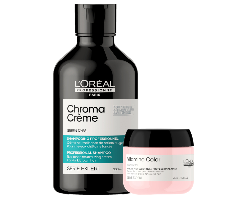 Šampon pro neutralizaci červených tónů Loréal Chroma Créme - 300 ml + maska 75 ml zdarma - L’Oréal Professionnel + DÁREK ZDARMA