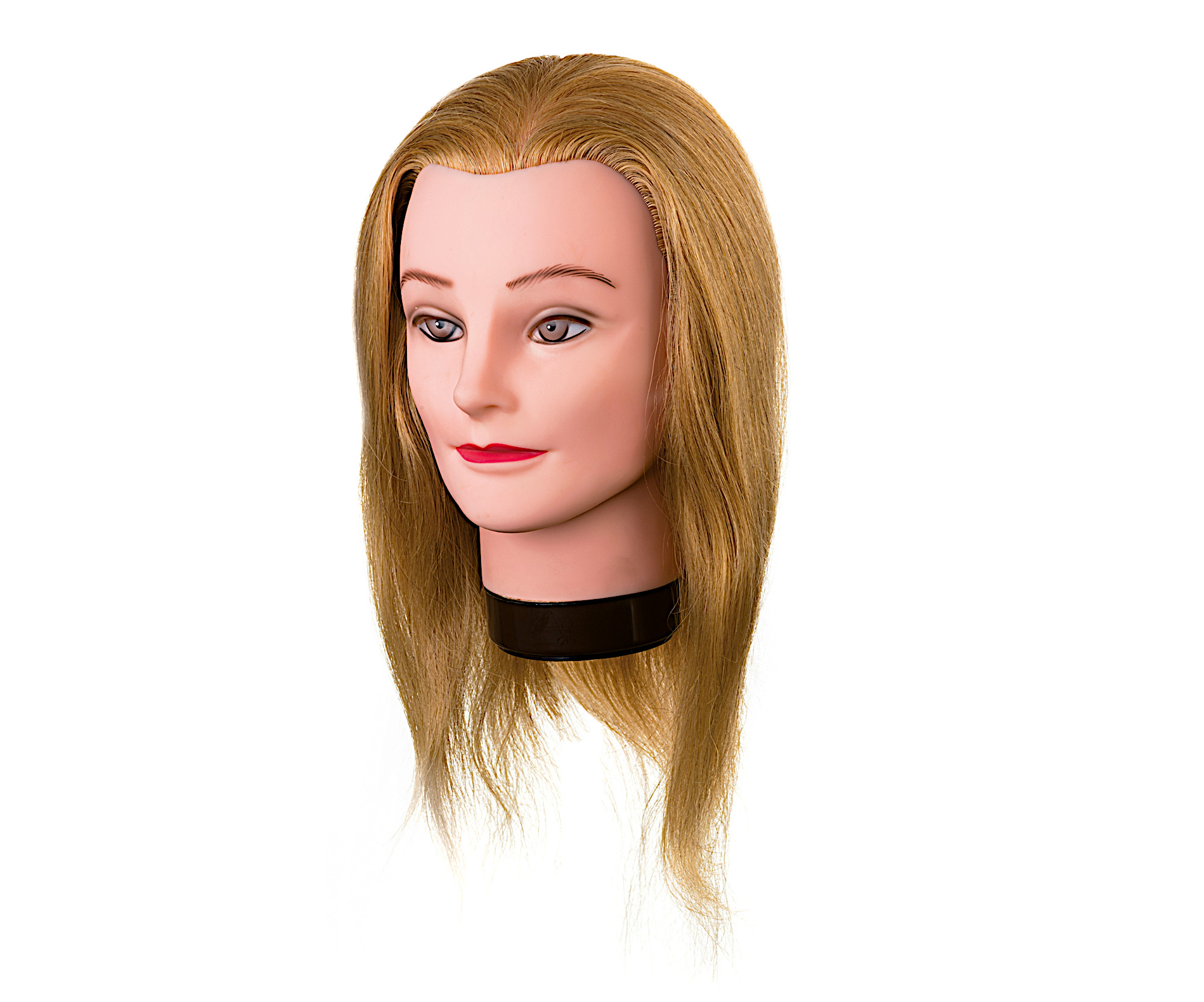 Cvičná hlava s přírodními vlasy Eurostil Professional - velmi světlá blond, 35-40 cm (04251) + dárek zdarma
