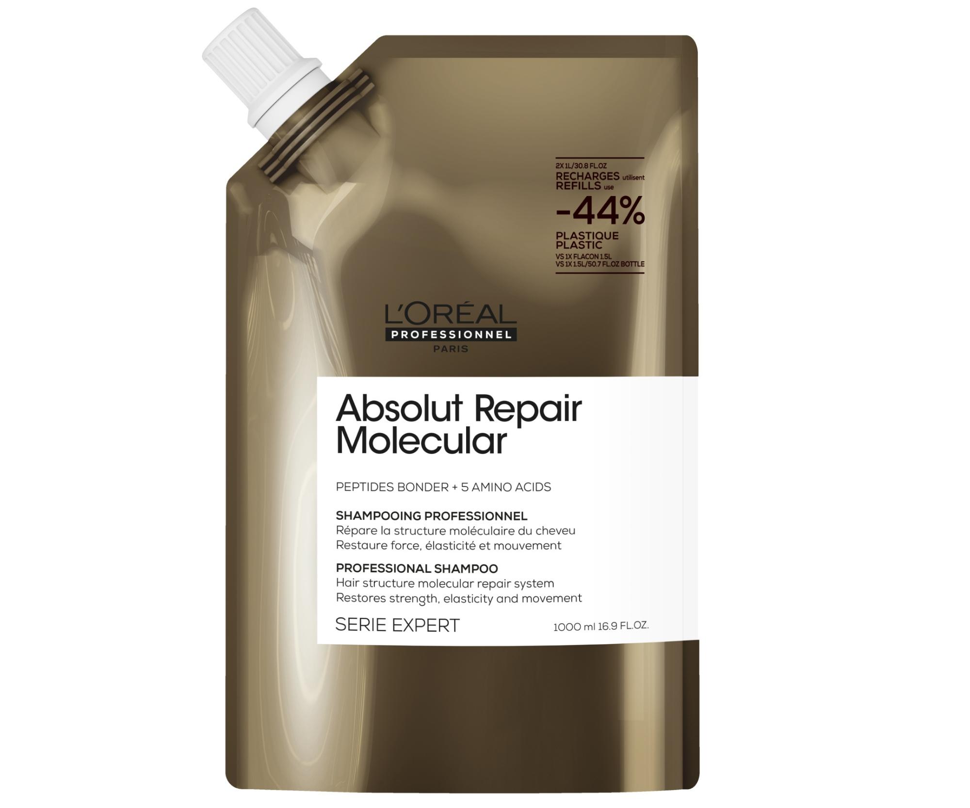 Šampon pro poškozené vlasy Loréal Professionnel Serie Expert Absolut Repair Molecular - 1000 ml, náhradní náplň - L’Oréal Professionnel + dárek zdarma