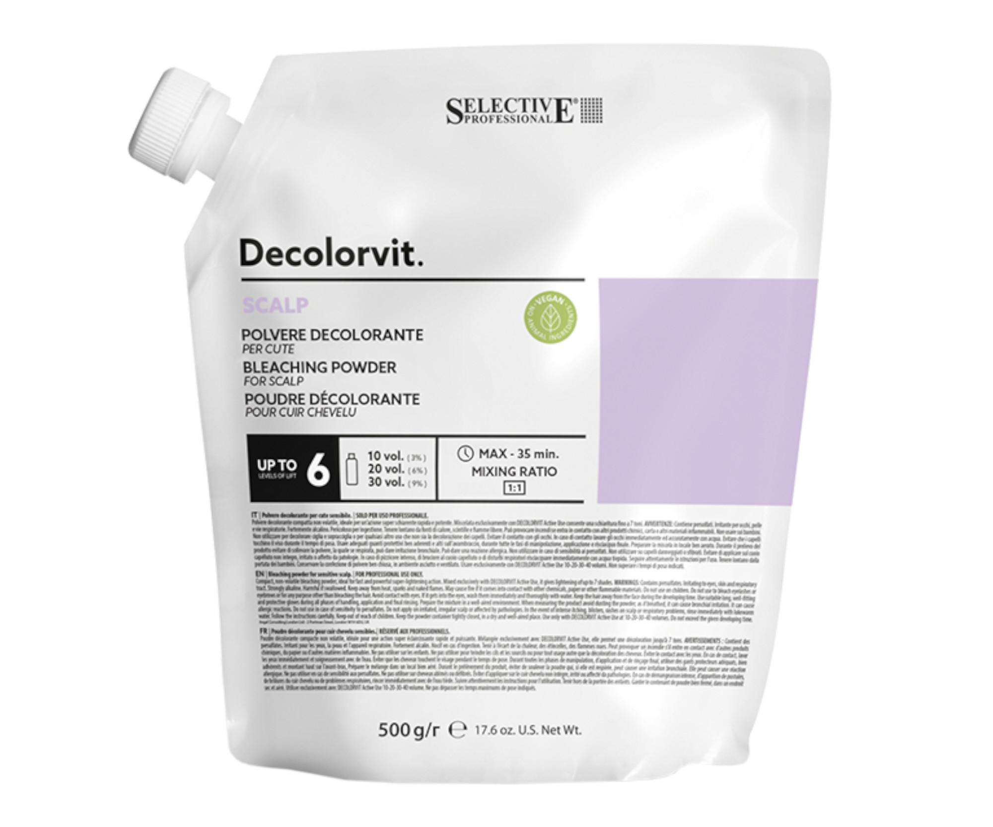 Zesvětlující pudr na odrosty Selective Professional Decolorvit Scalp 6 - 500 g + dárek zdarma